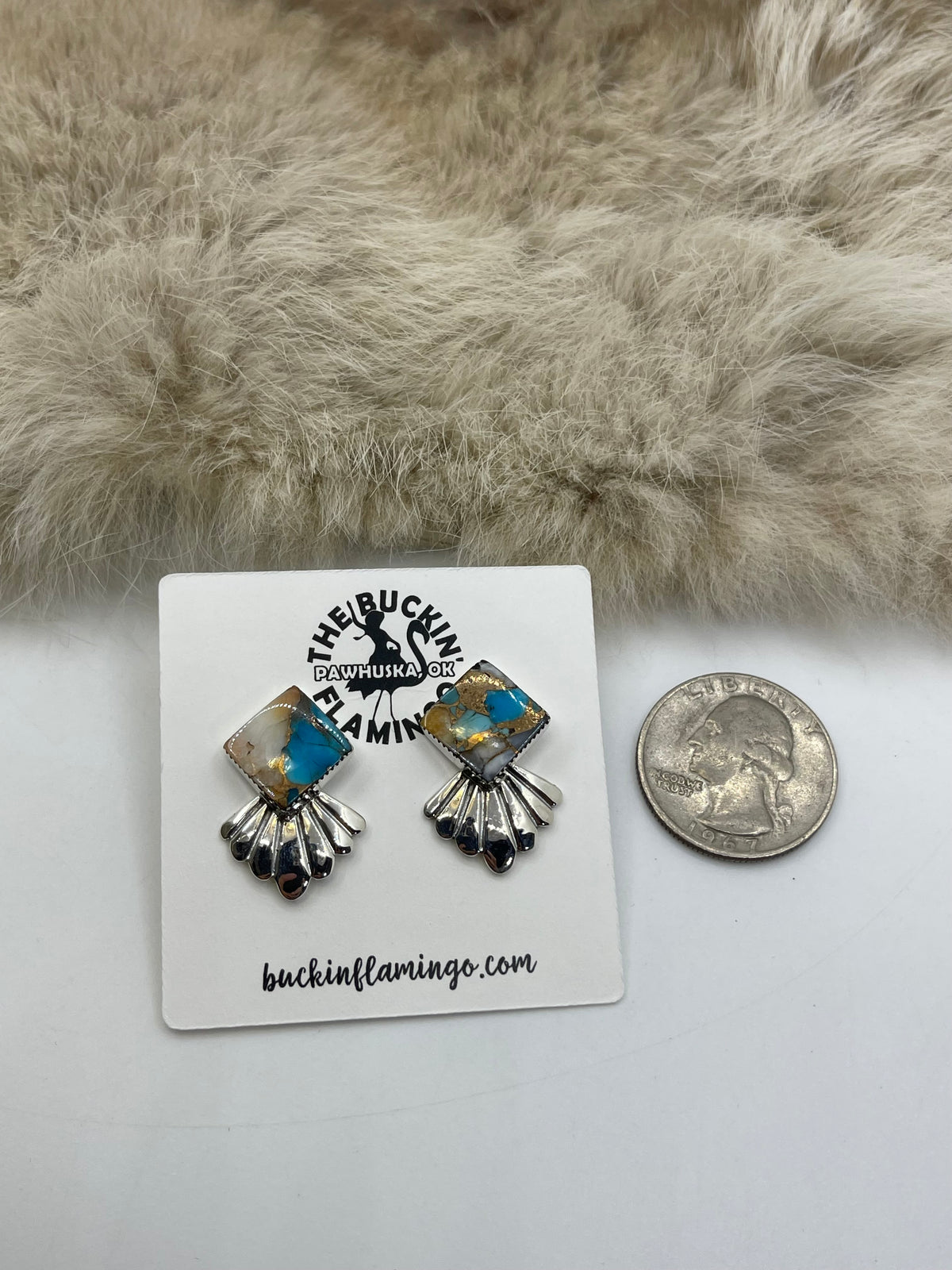 Orange Crush Earrings by Sadie Jim, Navajo