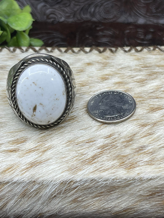 15.0 White Buffalo Oval Ring by Zia