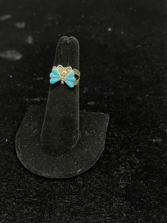 Sleeping Beauty Turquoise Butterfly Ring