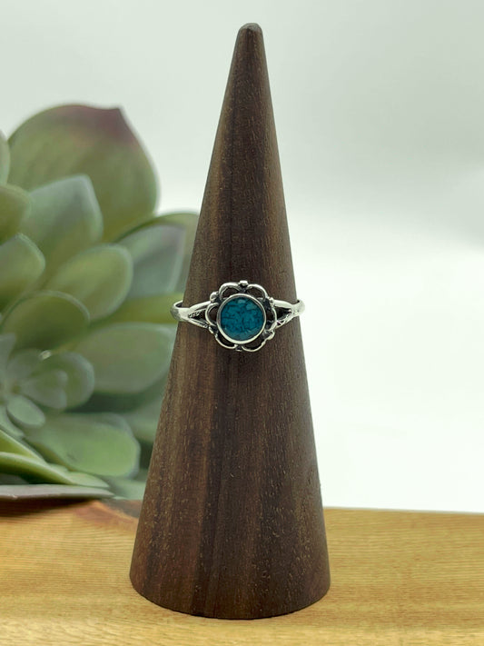 8.0 Turquoise Circle Ring