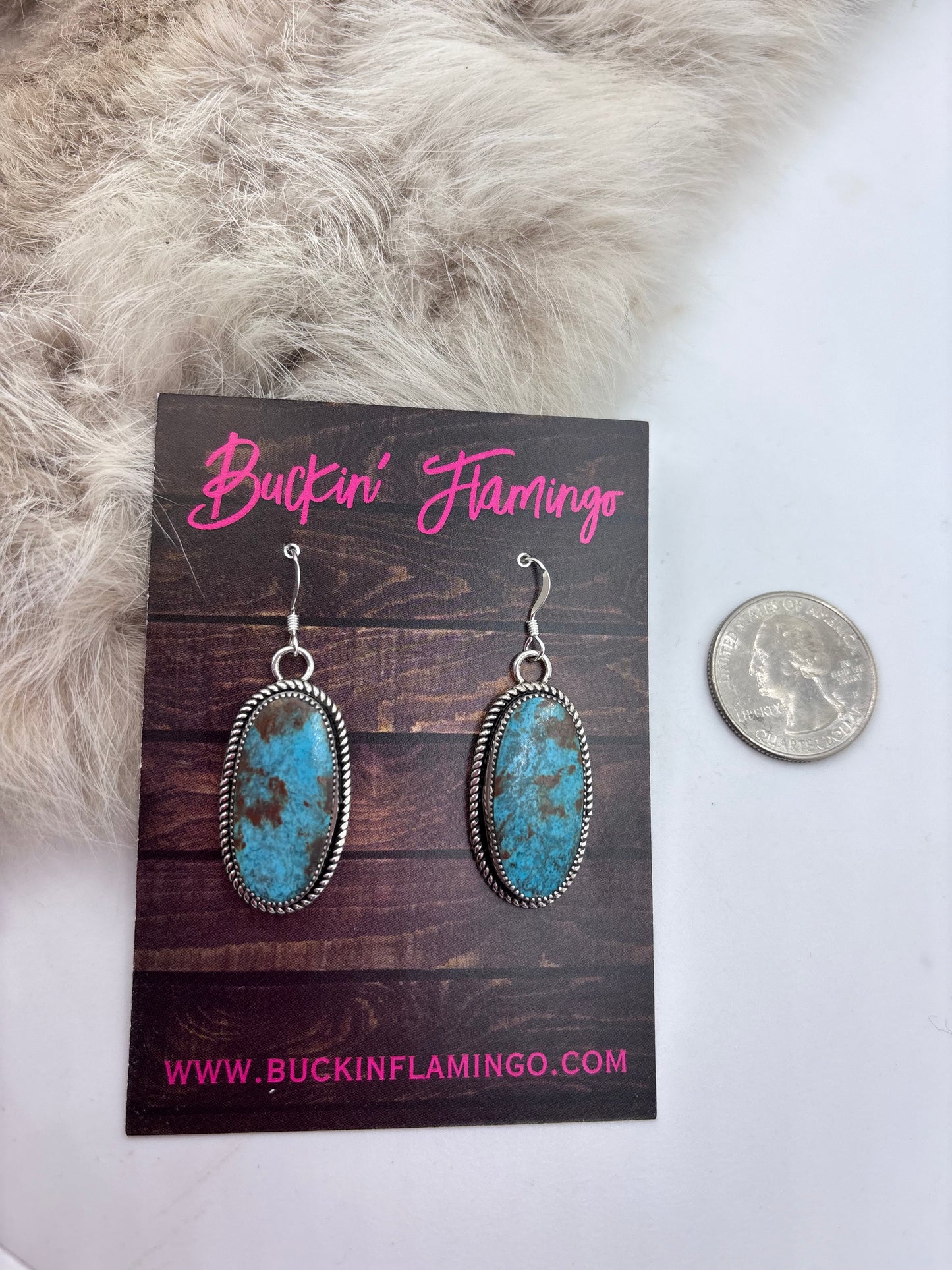 Turquoise Dangle Earrings by Joelias Draper, Navajo