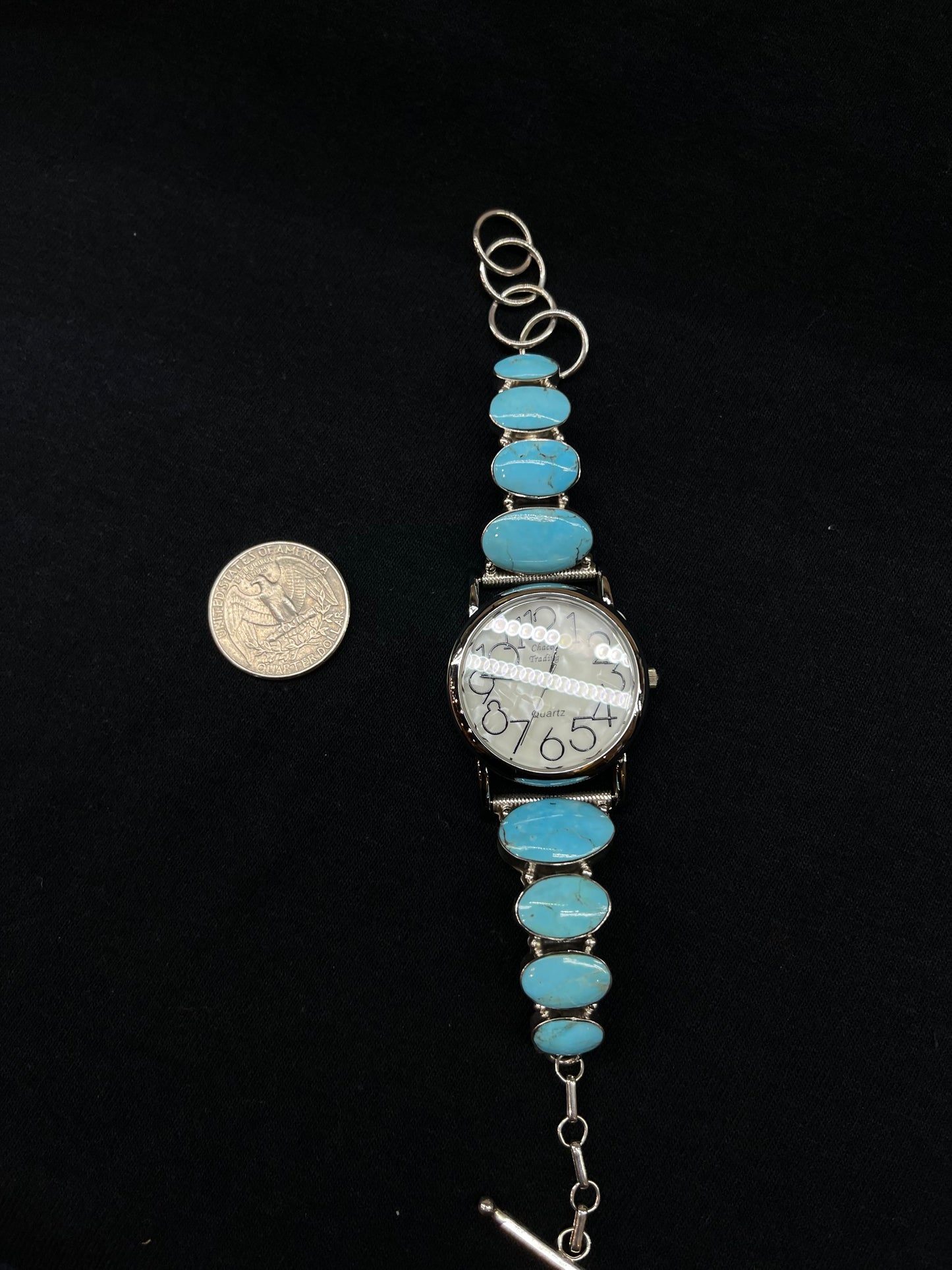 6"-7" 8 Stone Kingman Turquoise Watch Loyd Martinez, Navajo