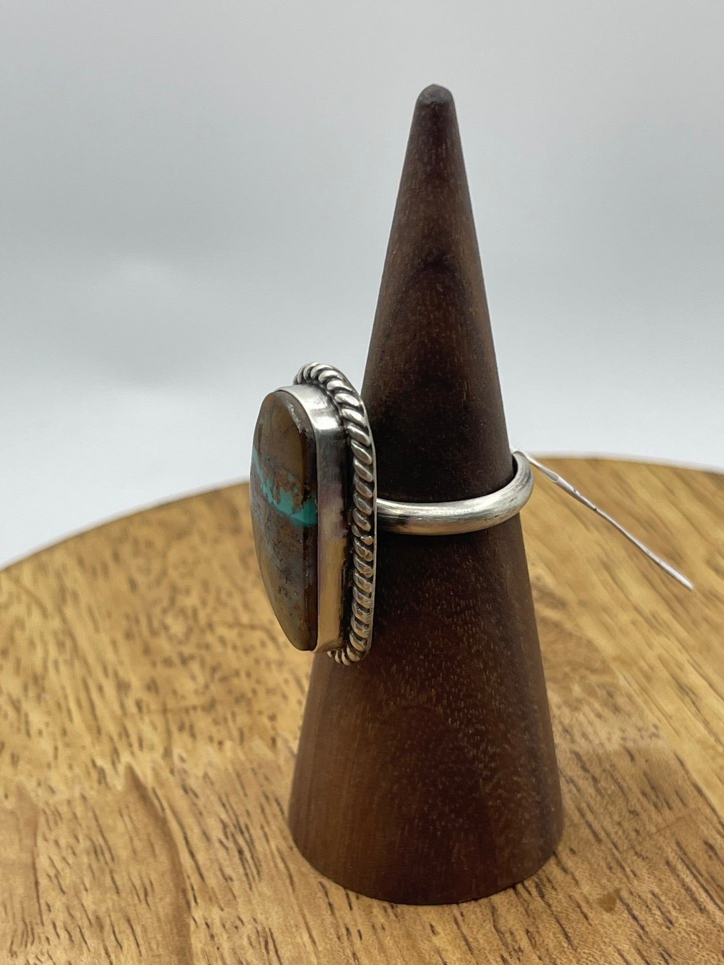 Adjustable 6.0-11.0 Royston Ribbon Turquoise Ring by Donovan Skeets, Navajo