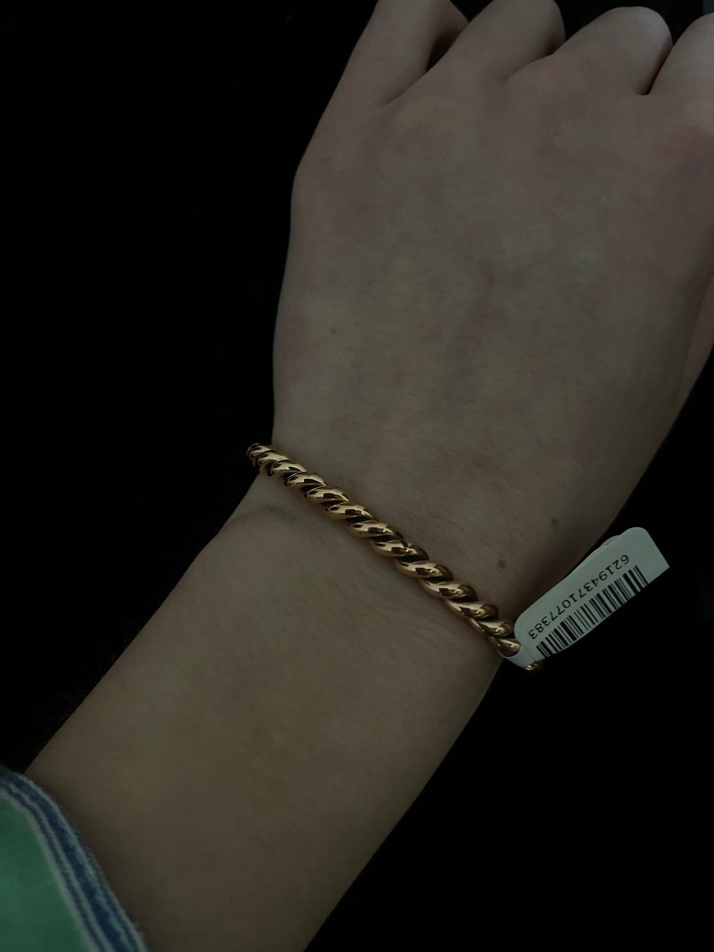 5"-6 1/2" Copper Twisted Cuff by Elaine Tahe, Navajo