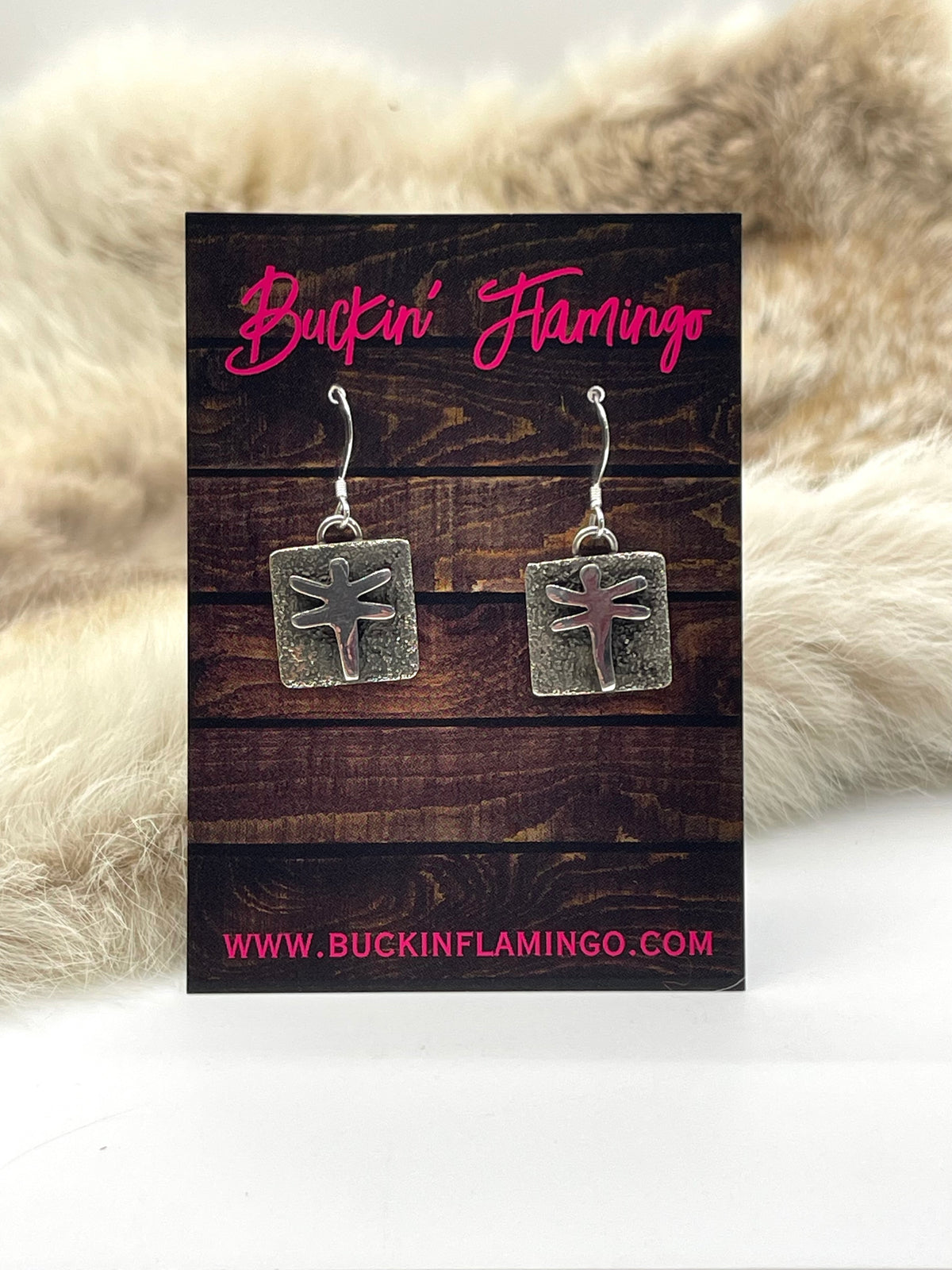 Hook Dragonfly Mini Petroglyph Earrings by Alex Sanchez, Navajo