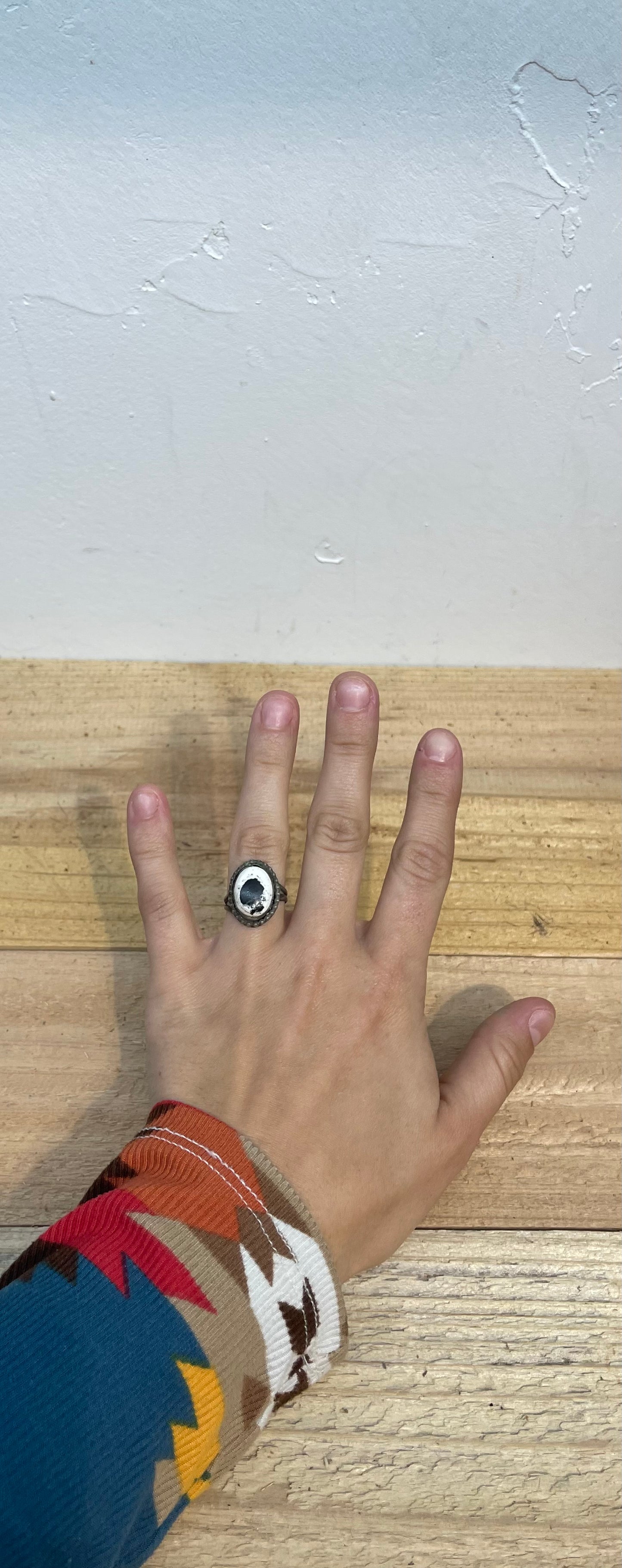 5.5 Dainty White Buffalo Ring by Navajo Artist
