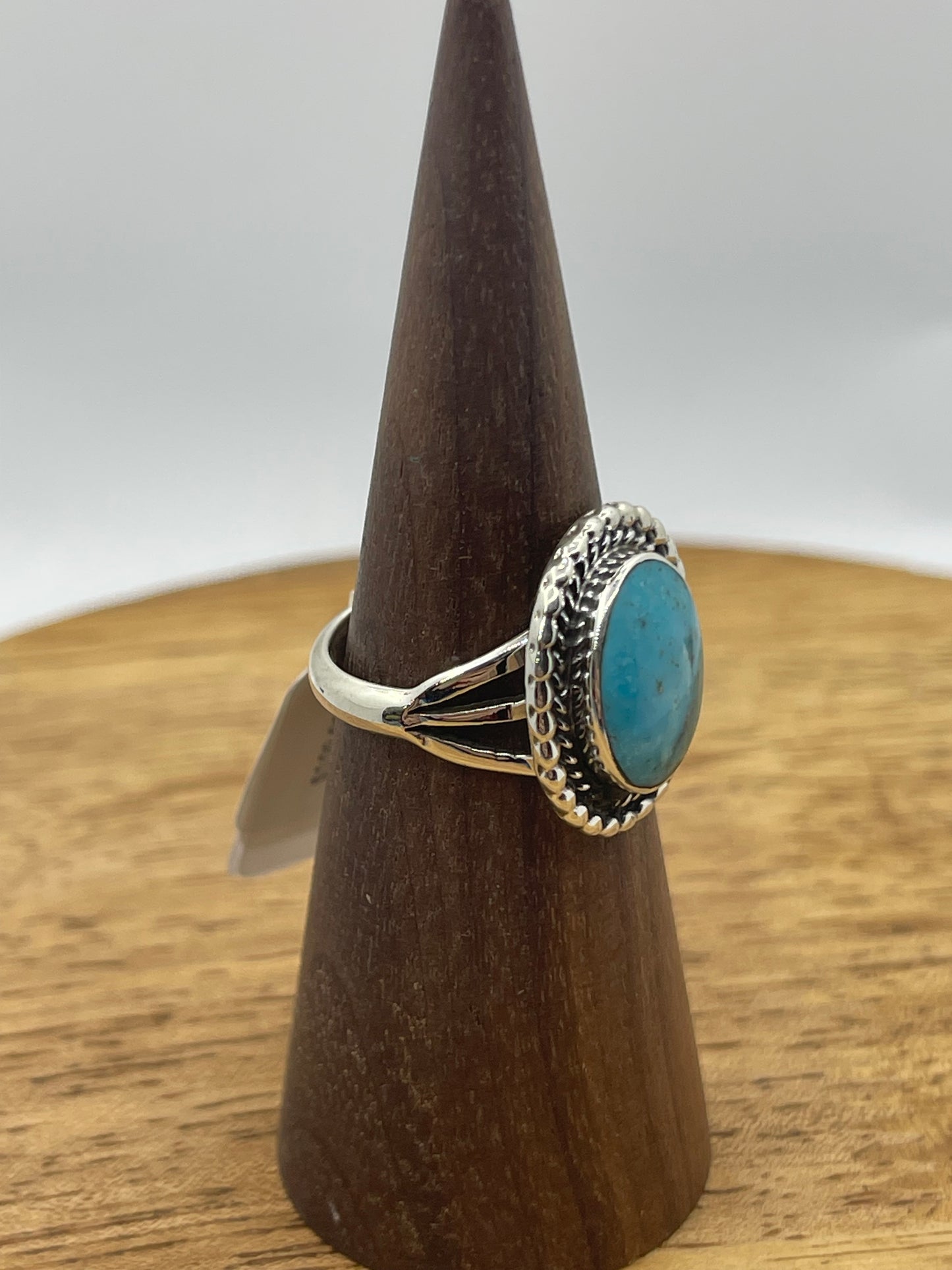 8.0 Kingman Turquoise Ring by Samuel Yellowhair, Navajo