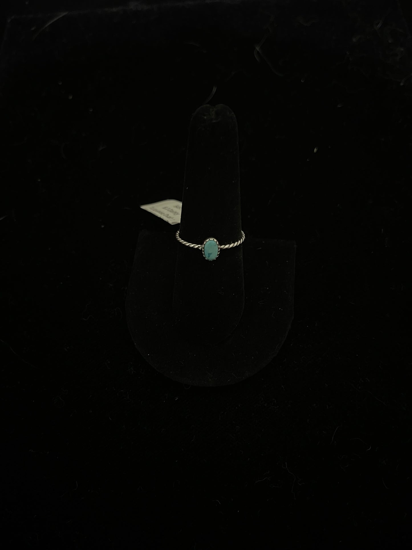 9.0 Dainty Turquoise Oval Twisted Ring