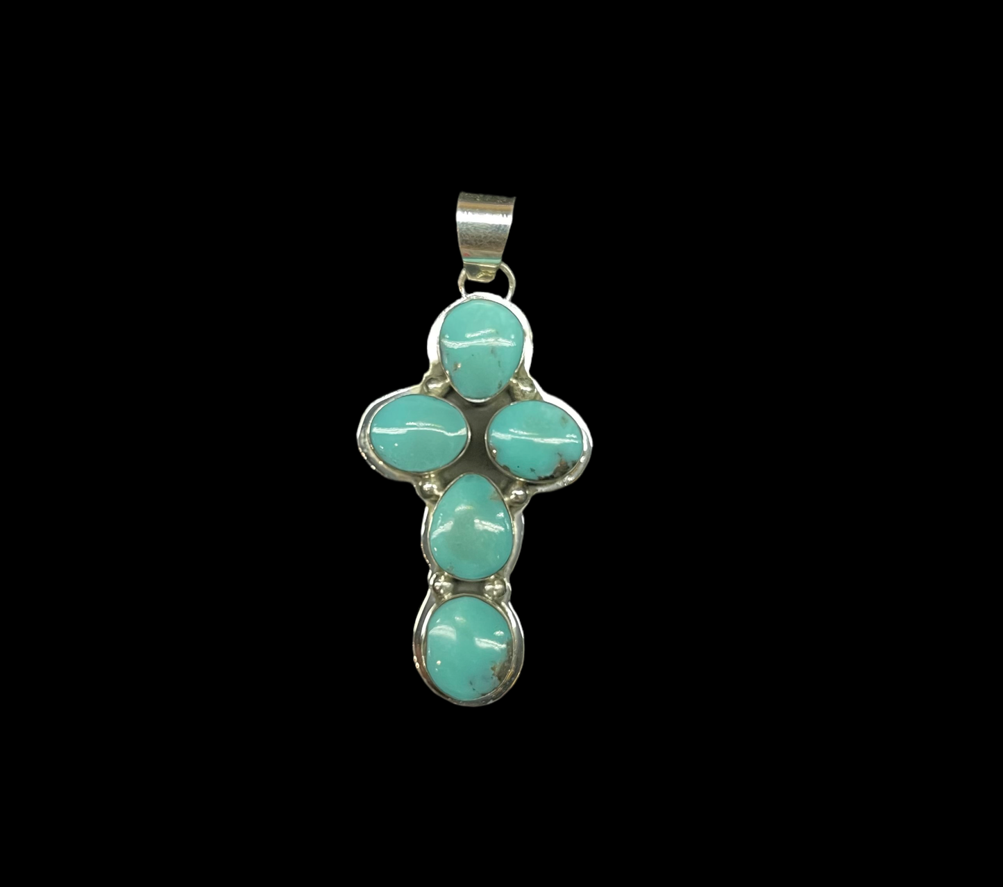 Turquoise Cross Pendant by Marie Bahe, Navajo