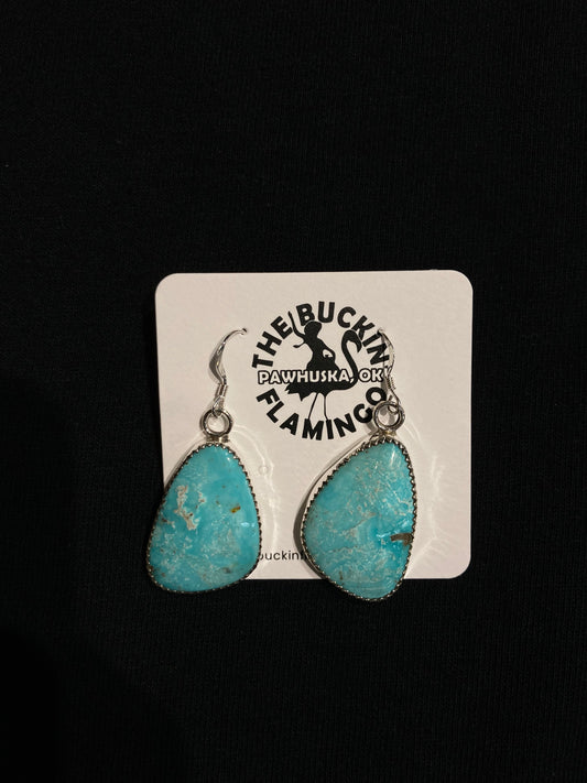 Lightweight Turquoise Triangle Dangle Earrings