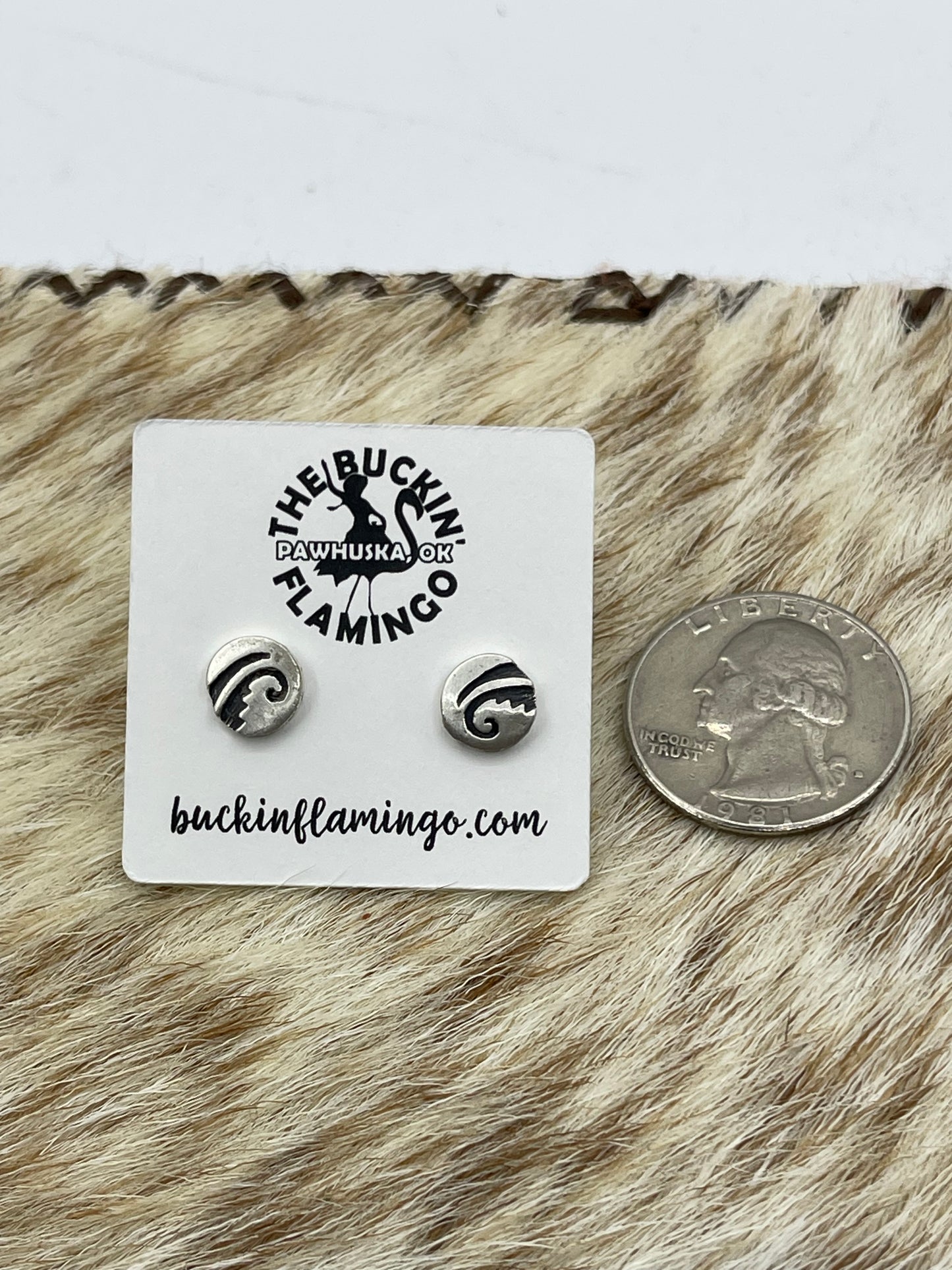 Silver Hopi Post Round Stud, Navajo