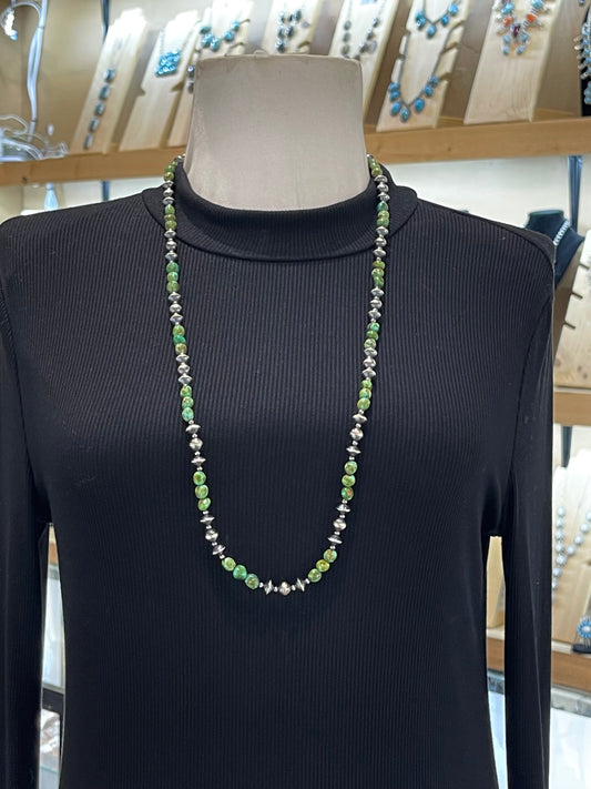 32” Sonoran Gold Beads w/ Navajo Style Pearls Necklace