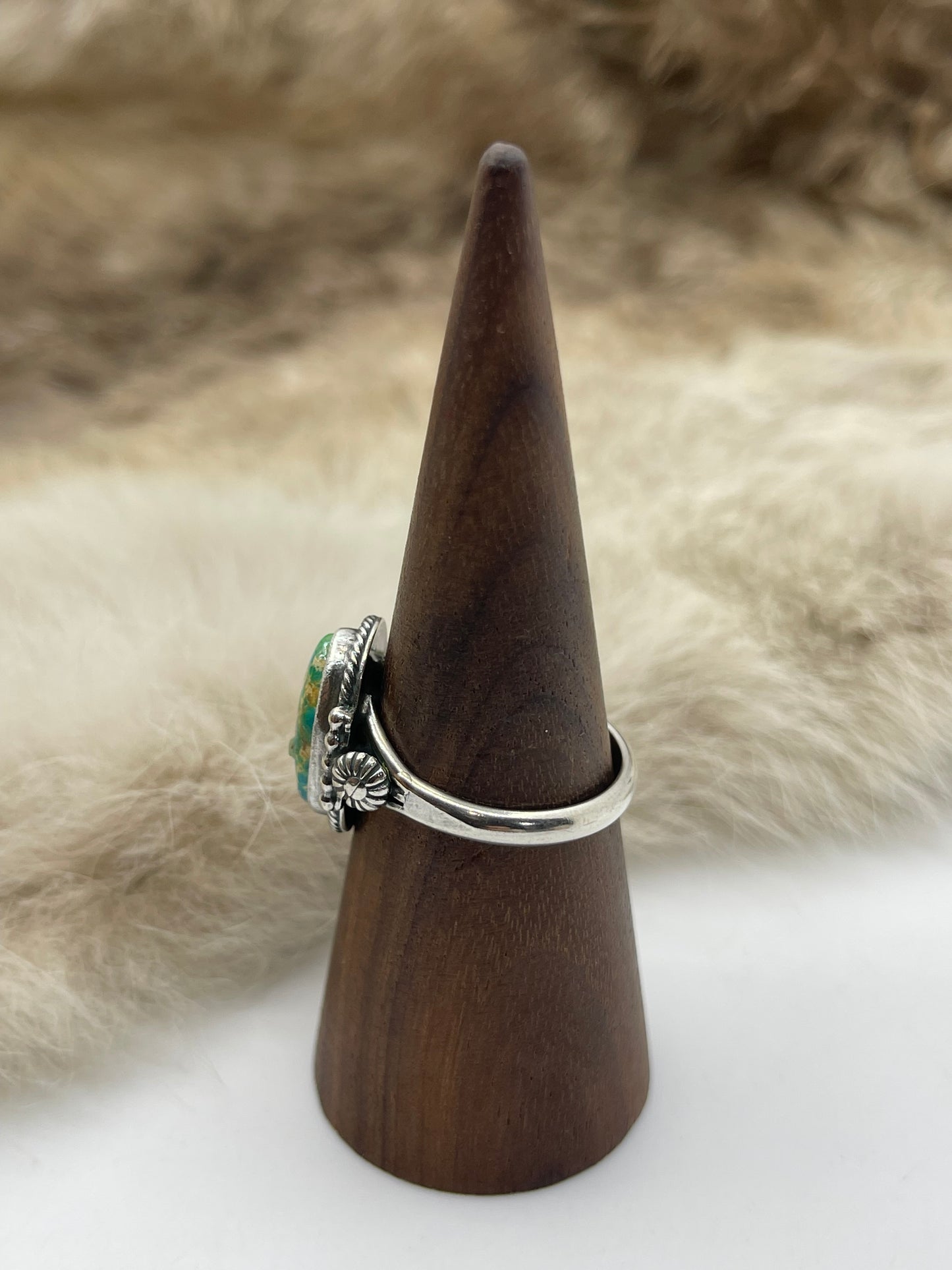 10.5 Sonoran Gold Turquoise Ring by Samuel Yellowhair, Navajo