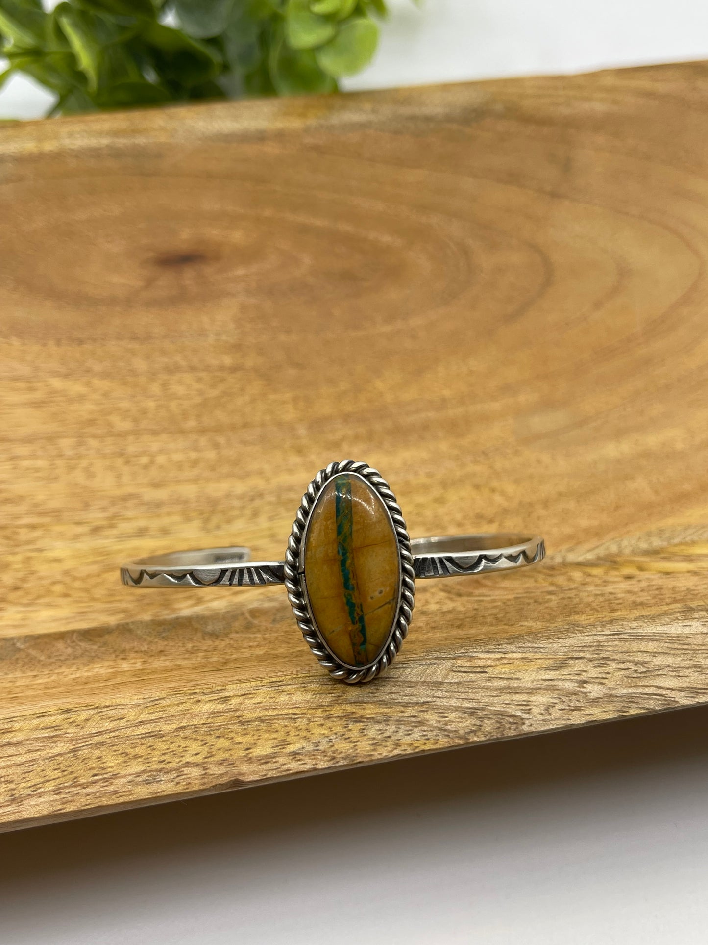 5.5" - 7" Royston Ribbon Turquoise Cuff by Donovan Skeet, Navajo