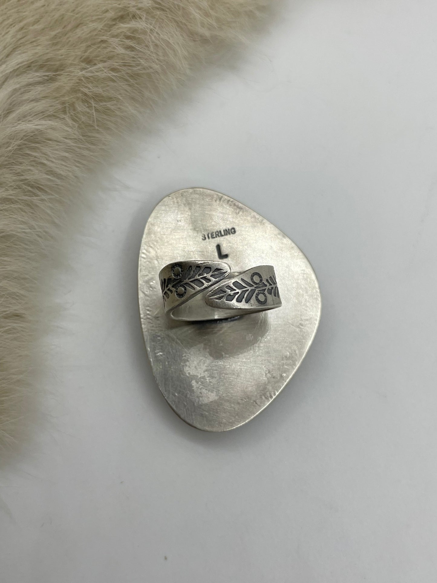Adjustable 6.0-9.0 Charoite Ring with Stamped "L" by Artist