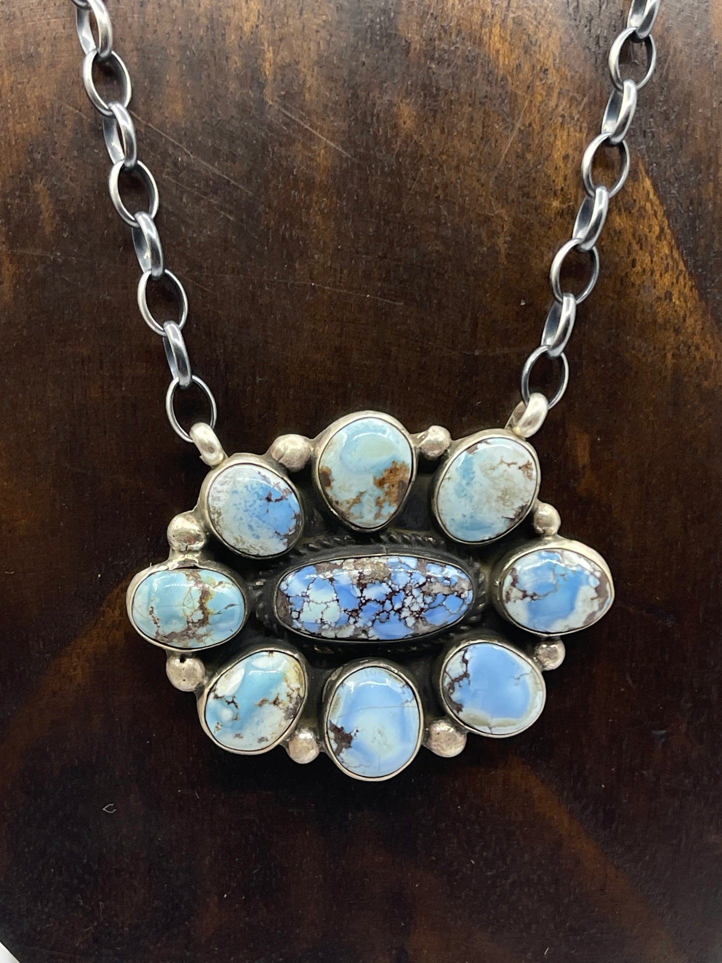 Golden Hills Turquoise Cluster Necklace by Geraldine James, Navajo