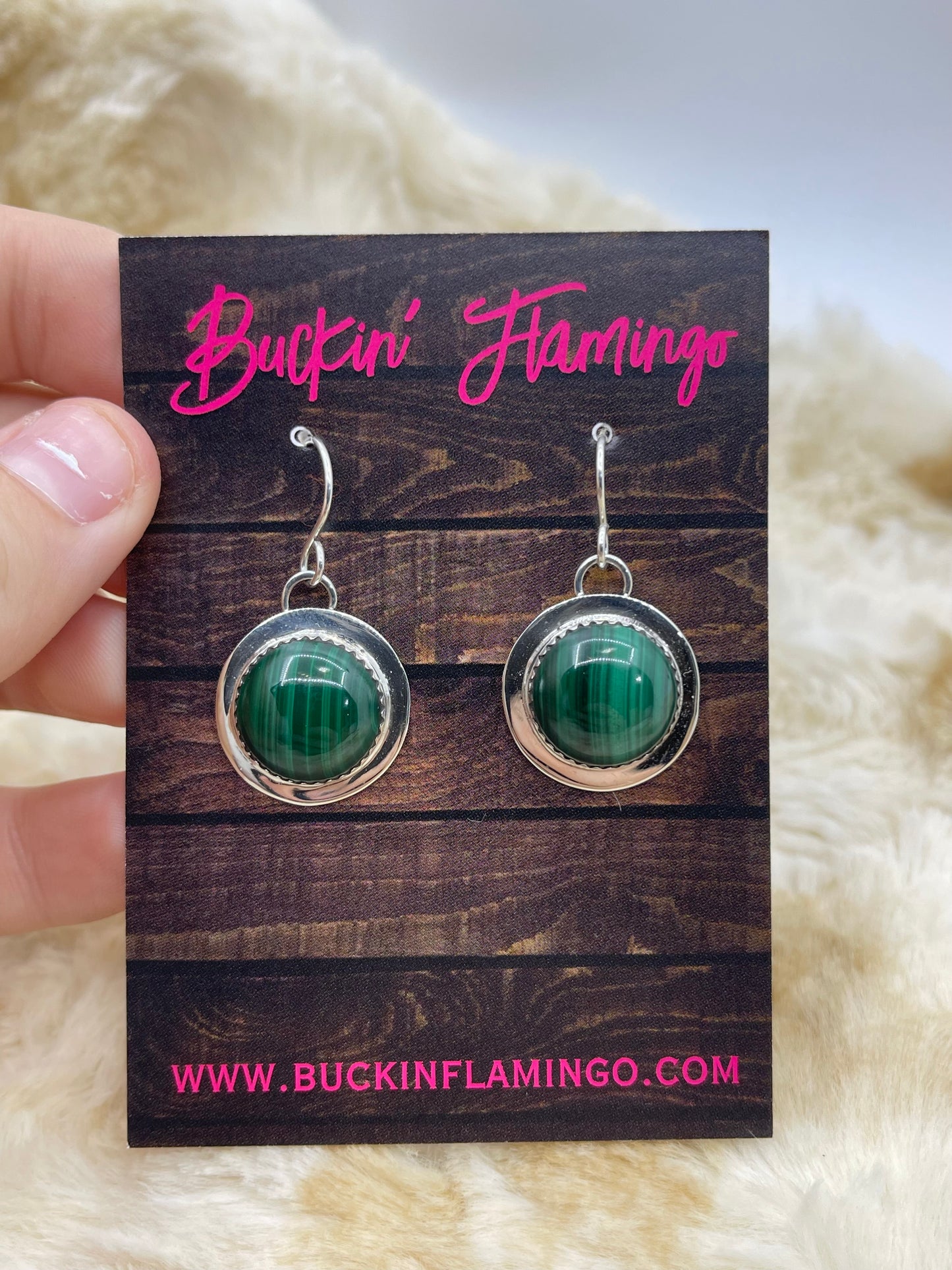 Malachite Earrings by Marie Jackson, Navajo