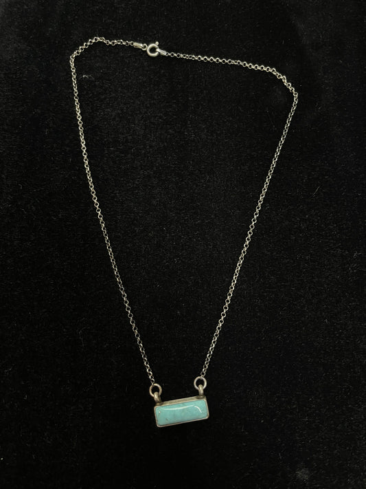 16" Turquoise Bar Necklace by Augustine Largo, Navajo