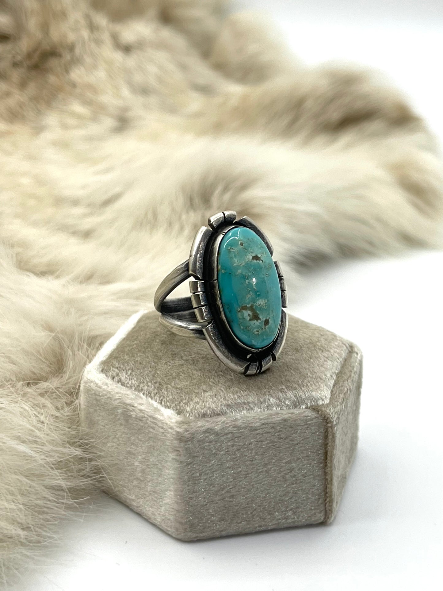 6.0 Sonoran Rose Turquoise Oval Shaped Ring