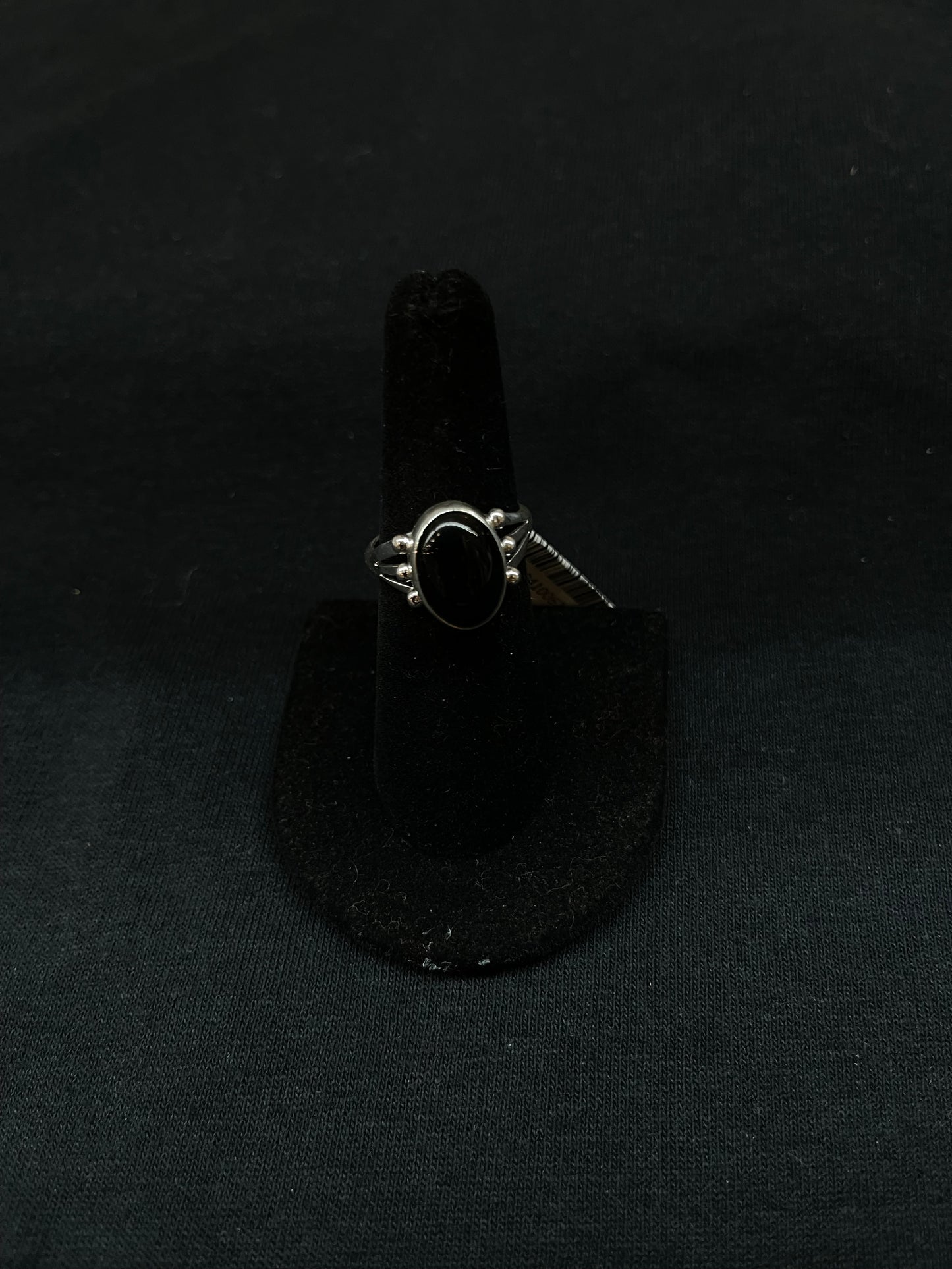 8.5 Black Onyx Oval Ring by Jerryson Henio, Navajo