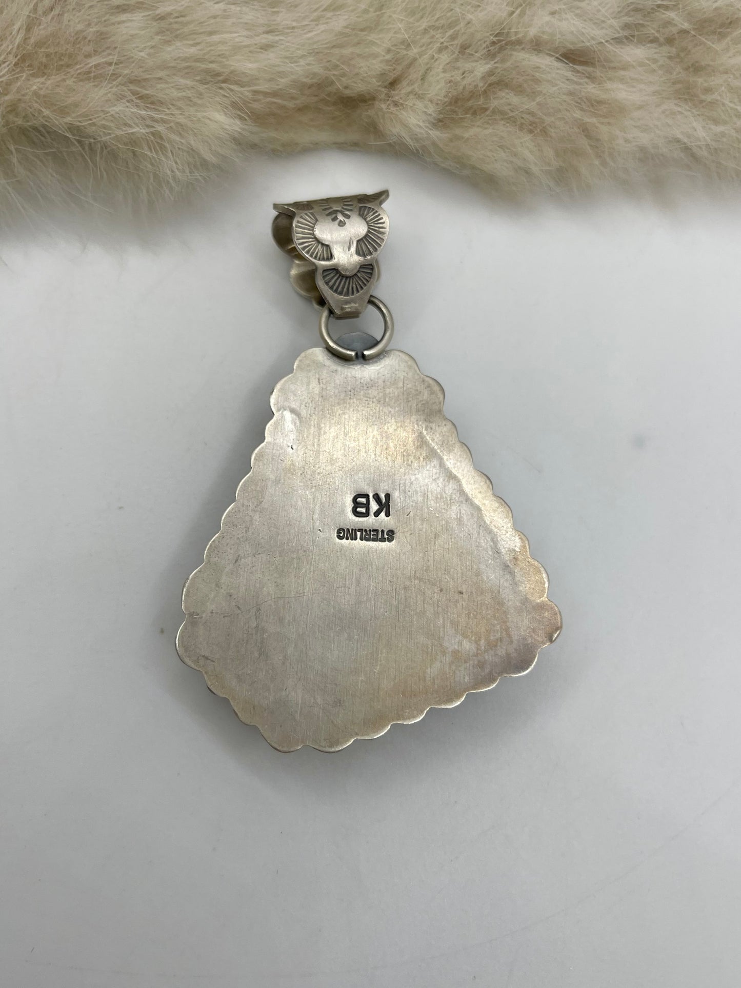 10.8mm Bale Boulder Pendant Stamped "KB"