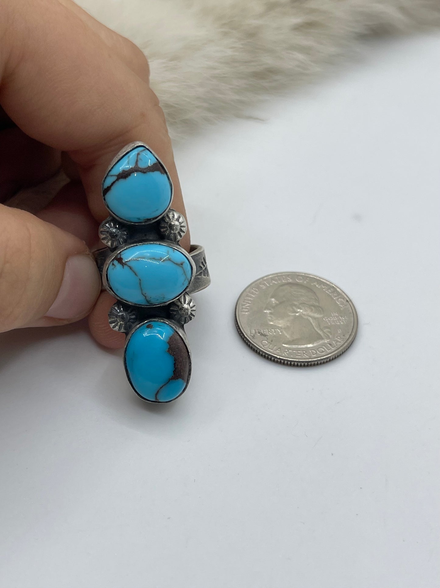L3 Stone Egyptian Turquoise Adjustable (8.0-11.0) by Happy Piasso, Navajo