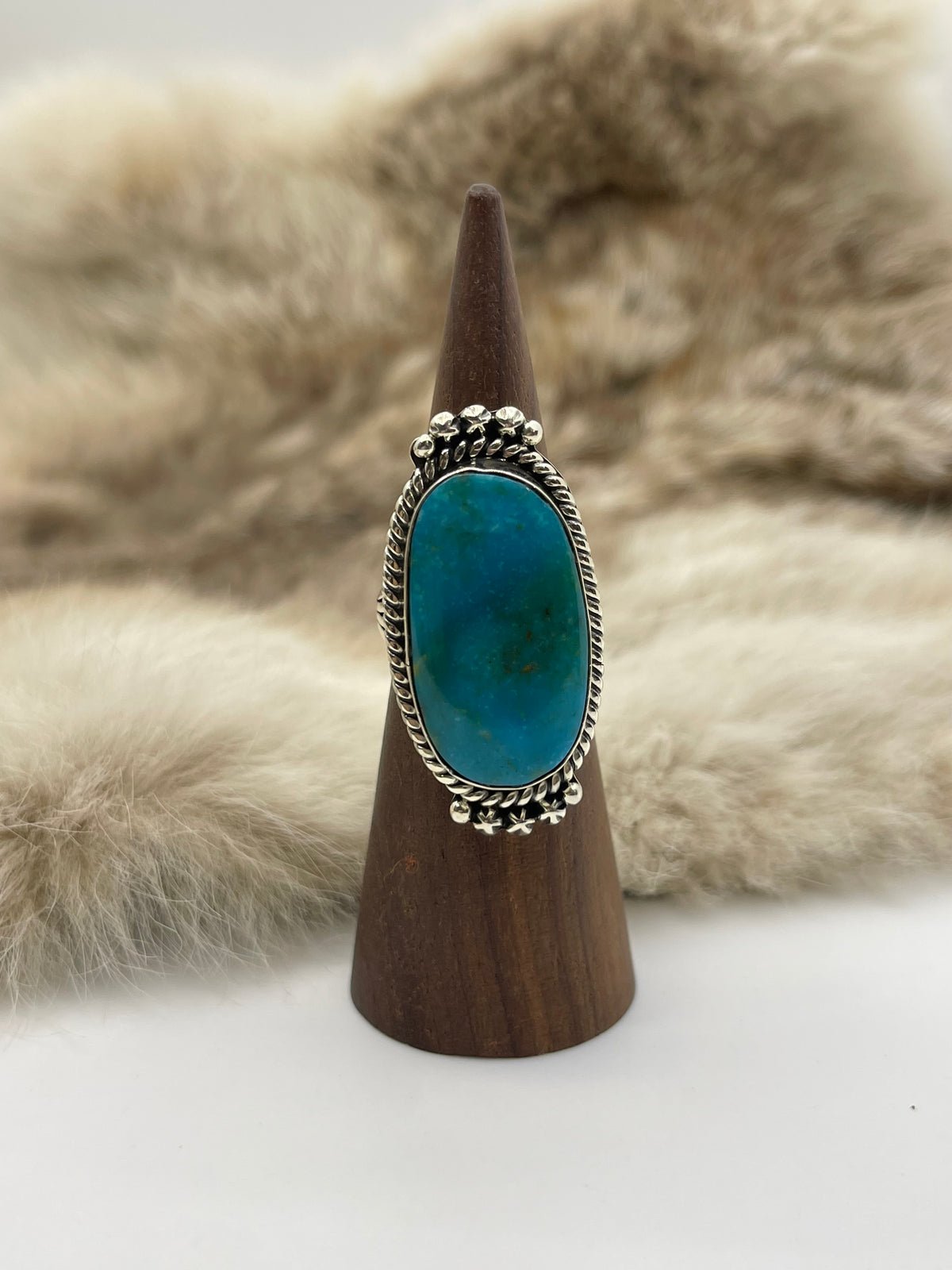 7.0 Kingman Ring by Michael Yazzie, Navajo