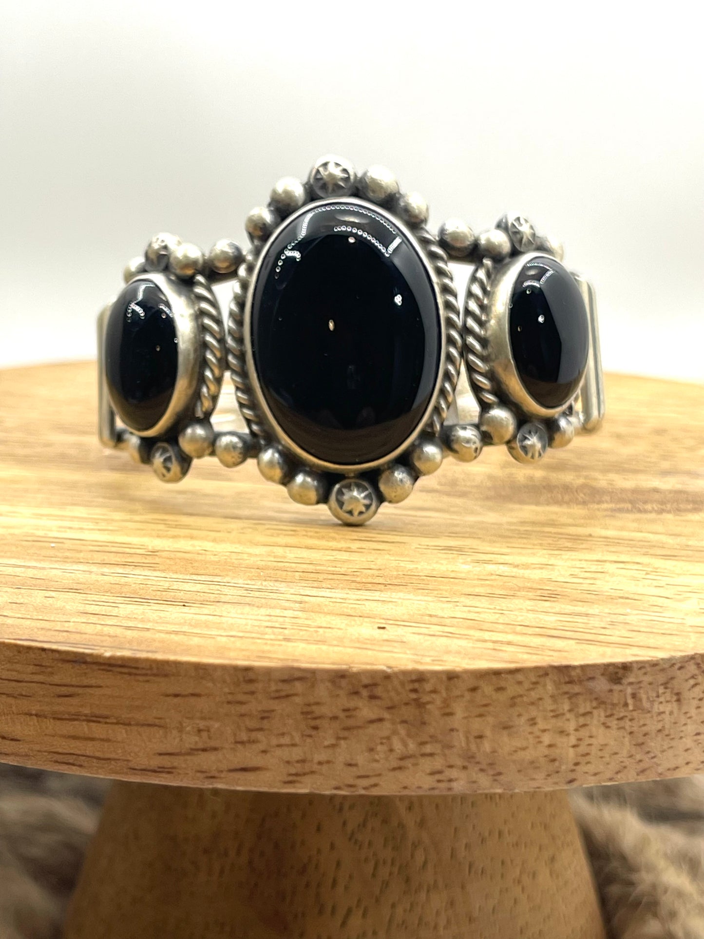 Black Onyx Cuff by Augustine Largo, Navajo