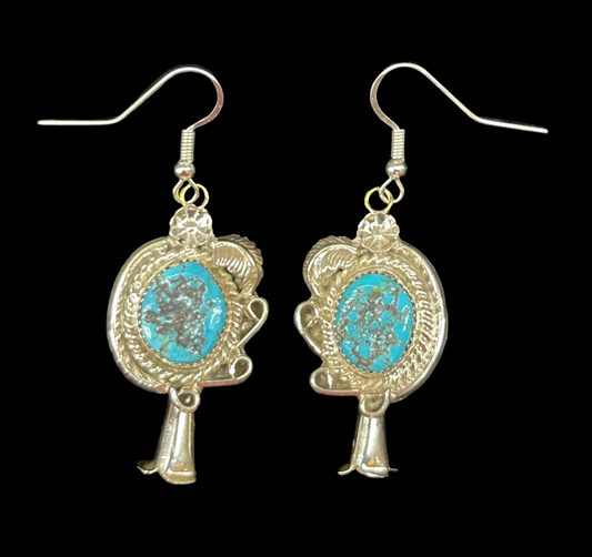 Blossom Dangle Earrings by Donovan Nez, Navajo