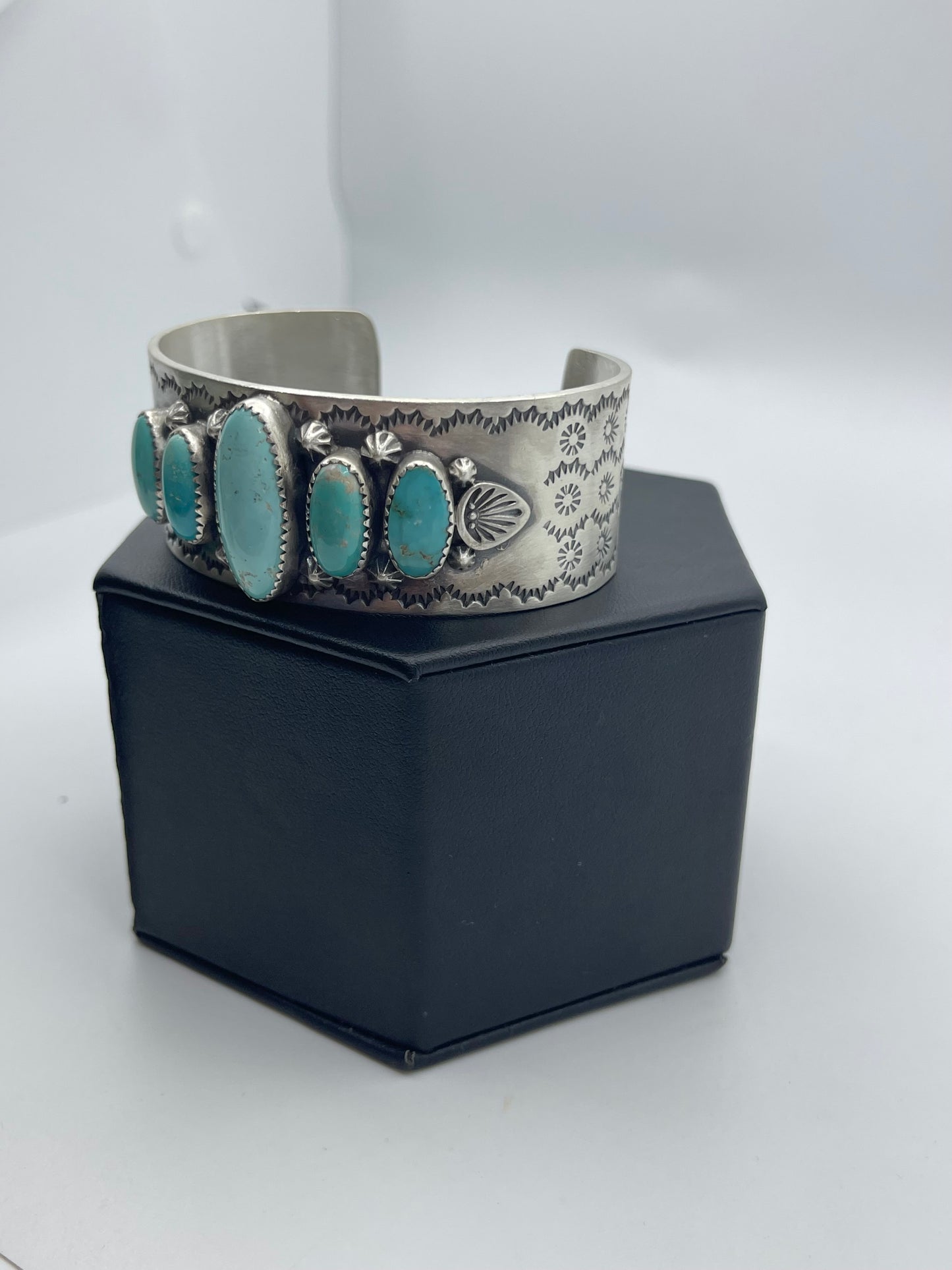 7" 5 Stone Kingman Turquoise Cuff