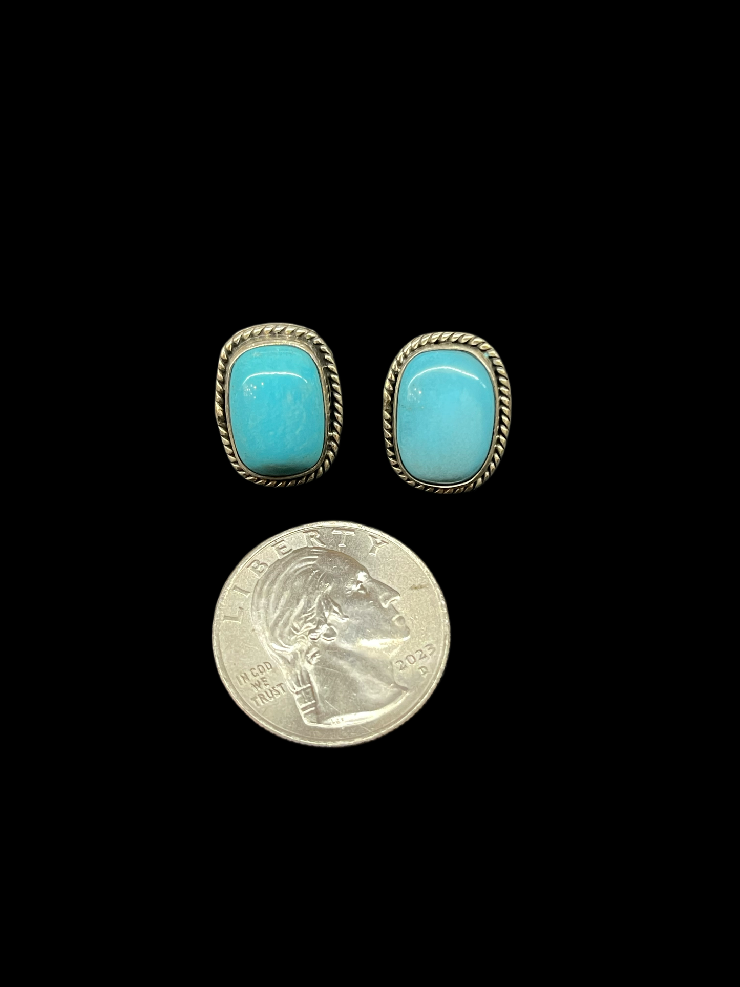 Kingman Turquoise Square Post Earrings