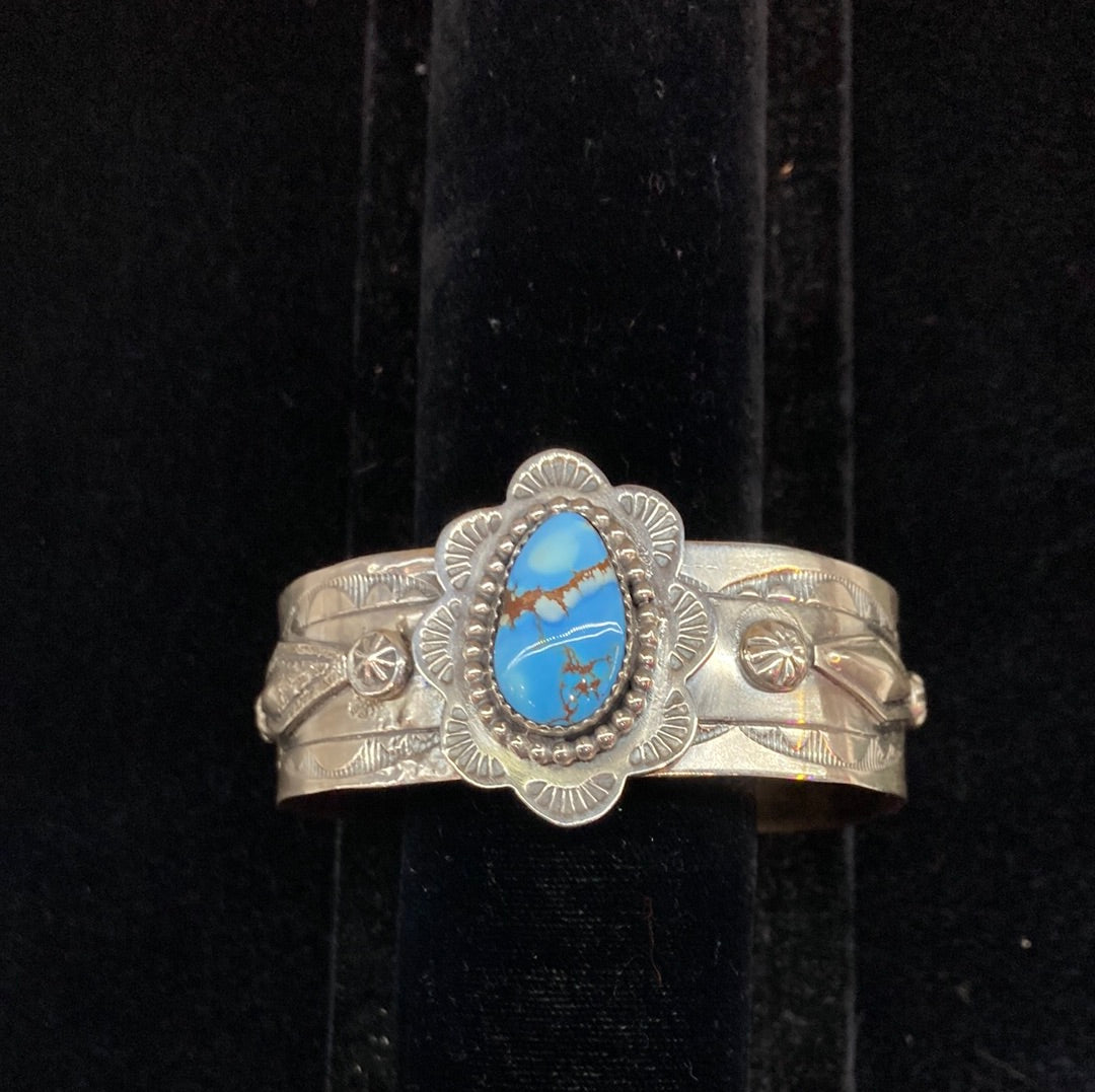 Golden Hills Turquoise Cuff Bracelet Navajo