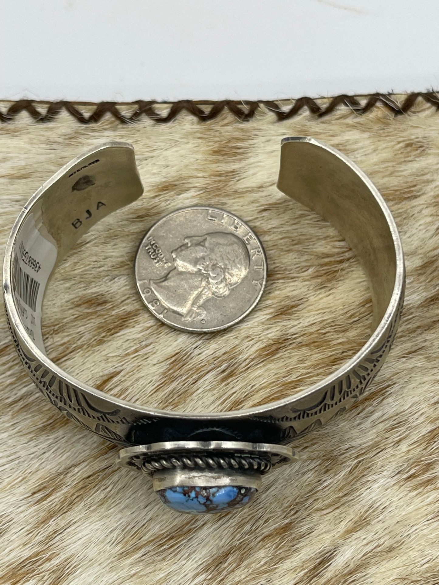 Golden Hill Turquoise 6”-7 1/2” Cuff by Boyd Ashley, Navajo
