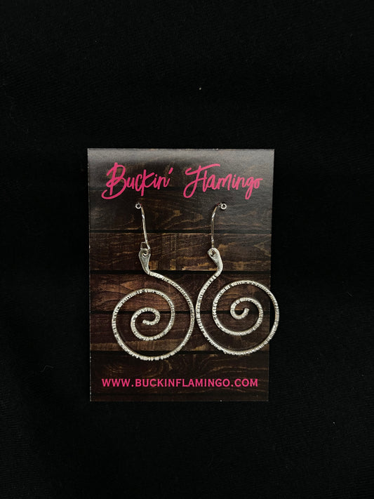 Sterling Silver Spiral Dangle Earrings by Carlton Jamon, Zuni