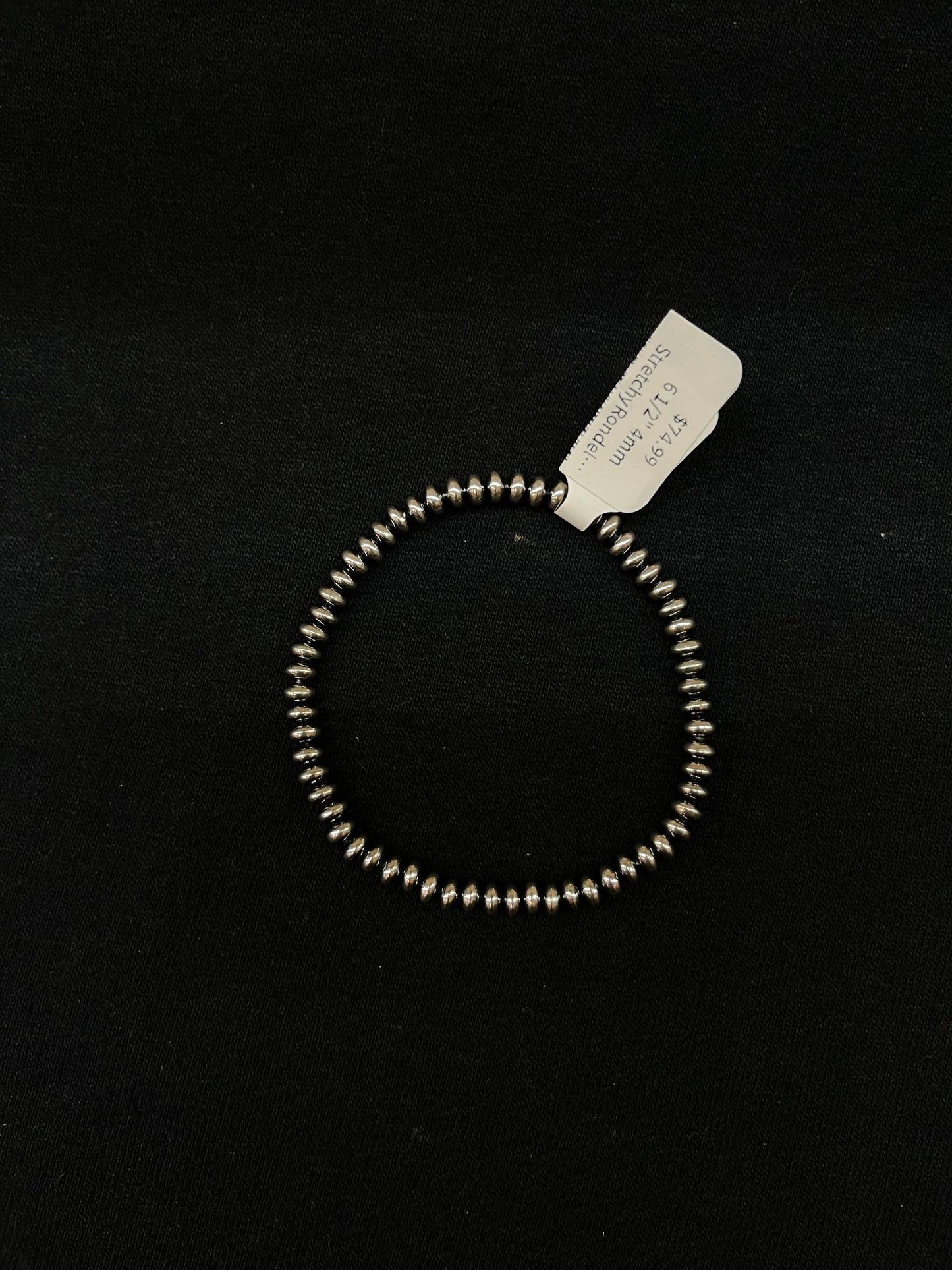 6 1/2" 4mm Stretchy Rondelle Navajo Pearls Bracelet