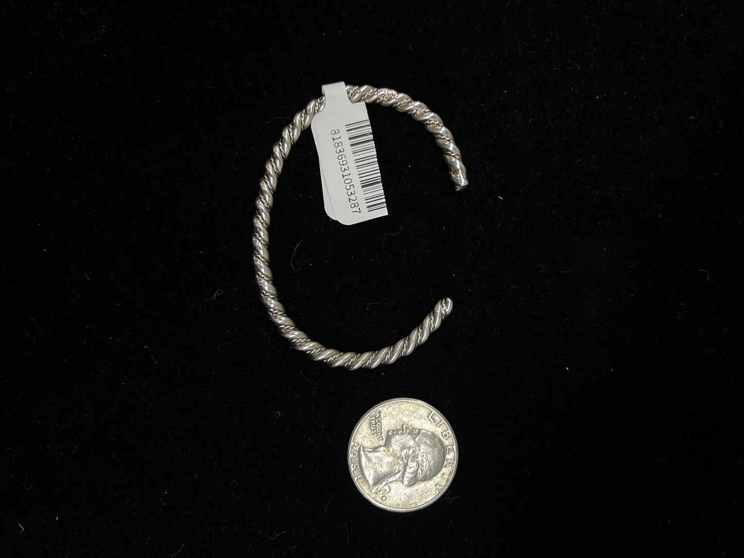 5 1/2"-6 3/4" Sterling Silver Twisted Cuff by Elaine Tahe, Navajo