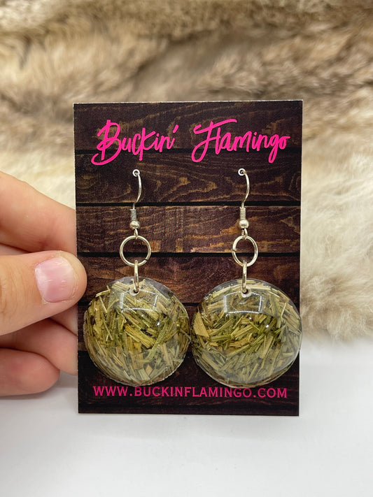 Sweetgrass Earrings by Ren McCulley, Creek/Seminole