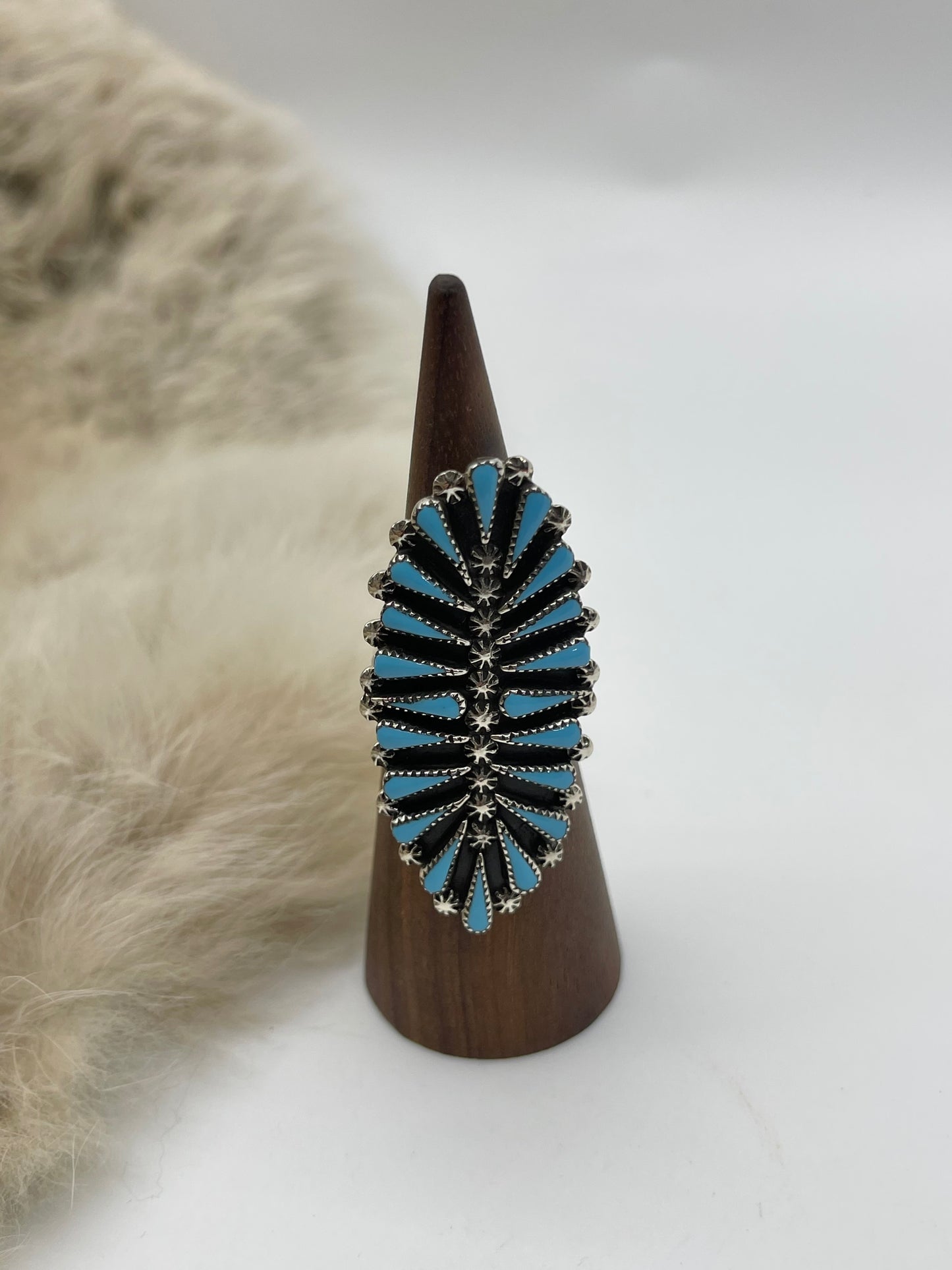 Petit Point Zuni Ring & Cuff Set by Carlos Tsipa, Zuni