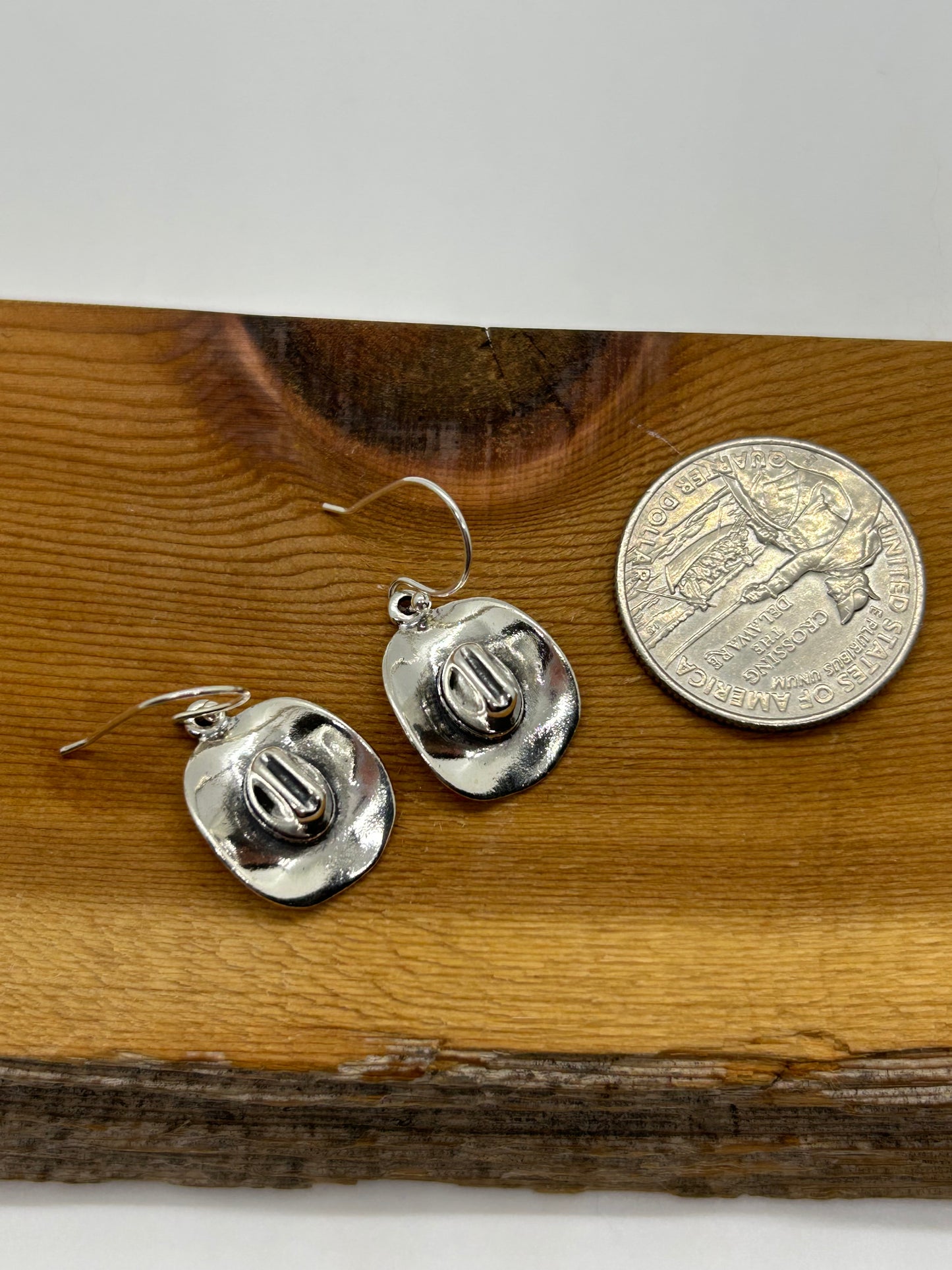 Sterling Silver Cowboy Hat Dangle Earrings