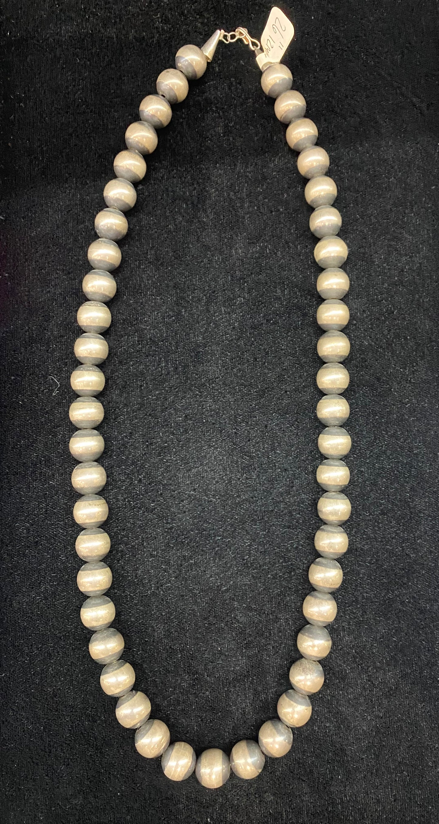 26" 12mm Navajo Style Pearls by B. Halwood