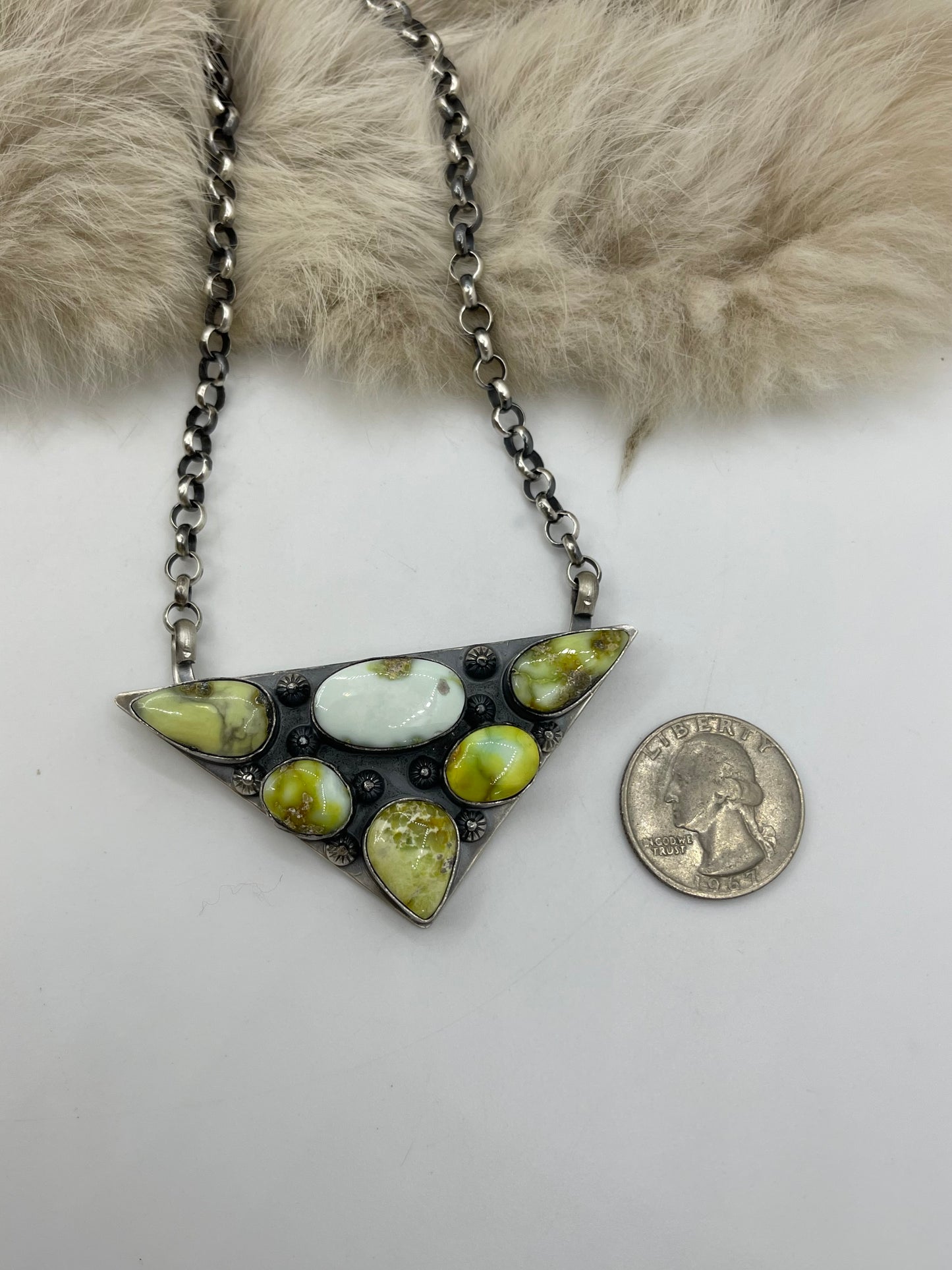 18" Triangle Palomino Turquoise Necklace