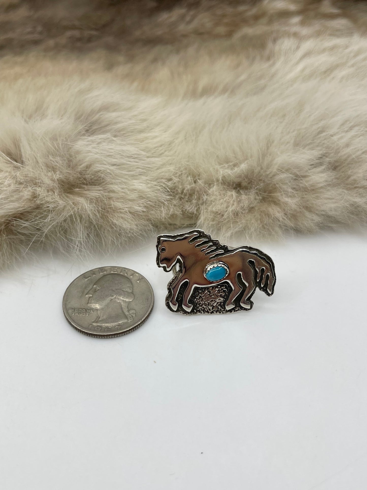3 Piece Horse Set with Sleeping Beauty Turquoise by Marie Jackson, Navajo