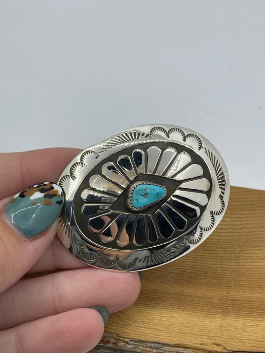 Mini Turquoise Buckle with Turquoise by Jolene Begay, Navajo