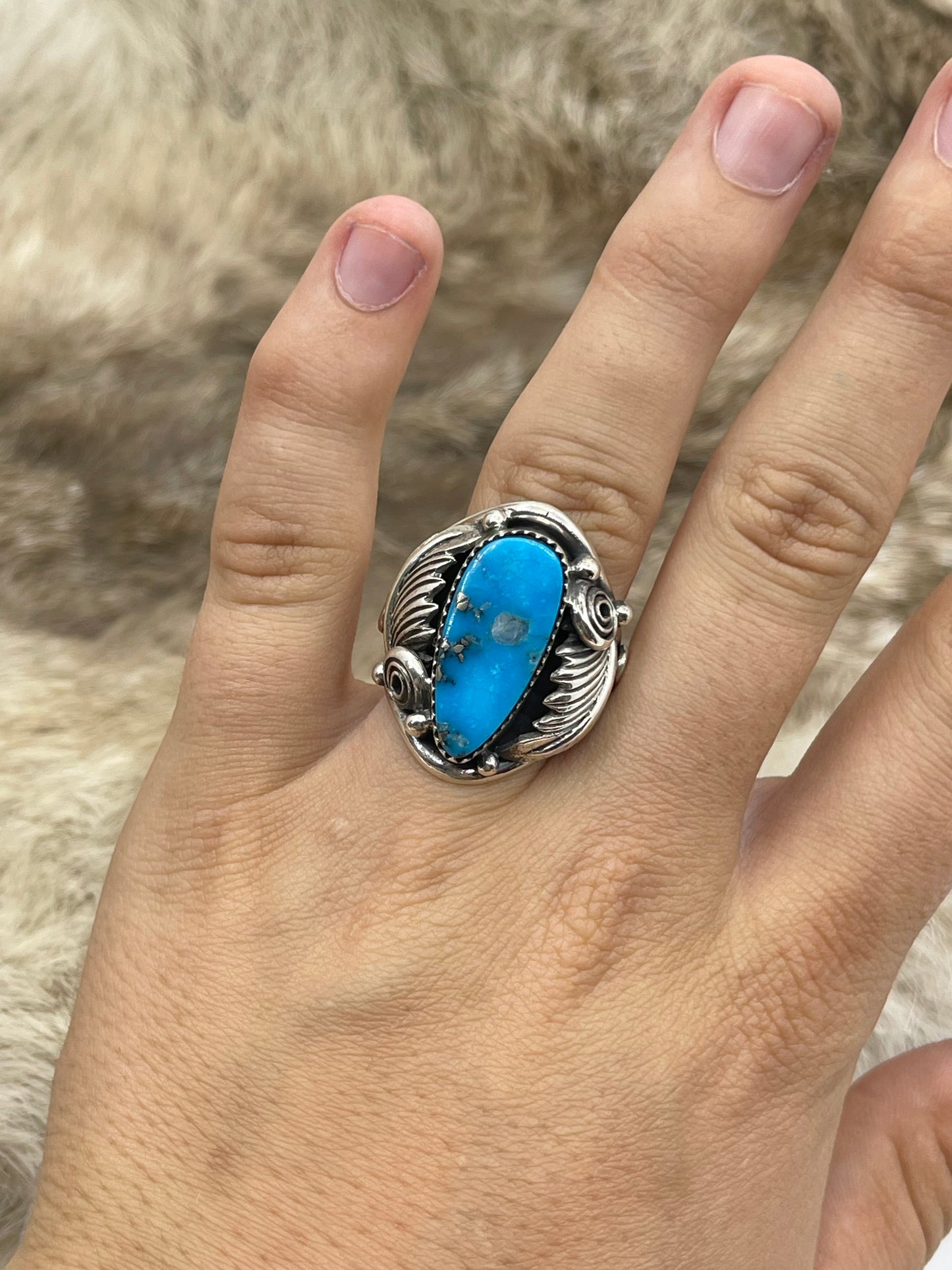 10.0 Turquoise Ring by Darrell Morgan, Navajo
