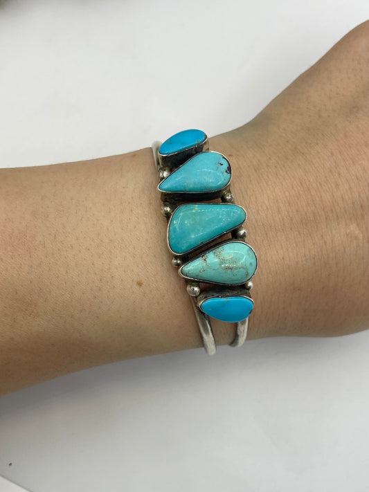 5.5”-7” Kingman Cuff by Augustine Largo, Navajo