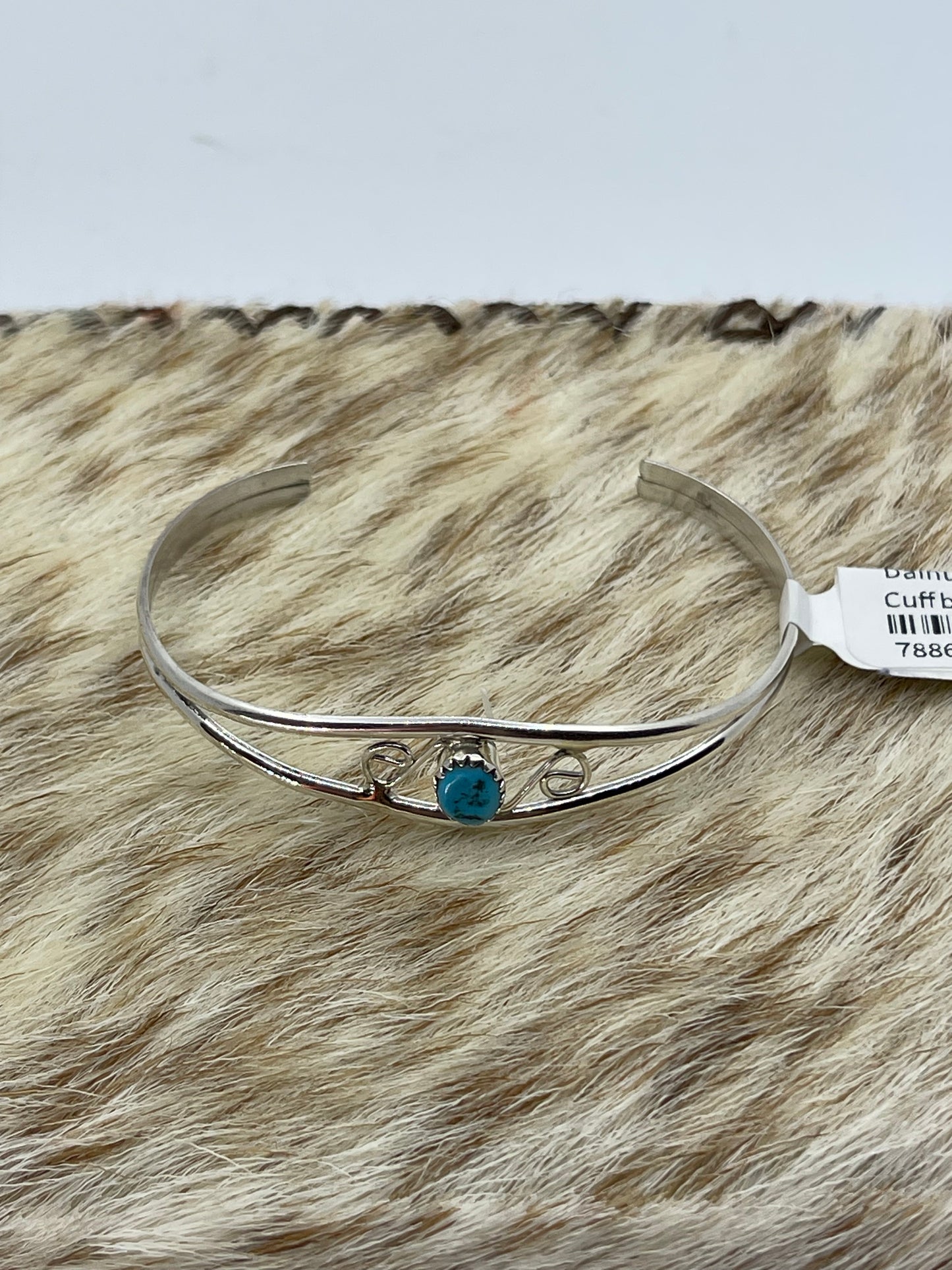 5 1/2"-6 1/2" Dainty Turquoise Cuff by Judy Lincoln, Navajo