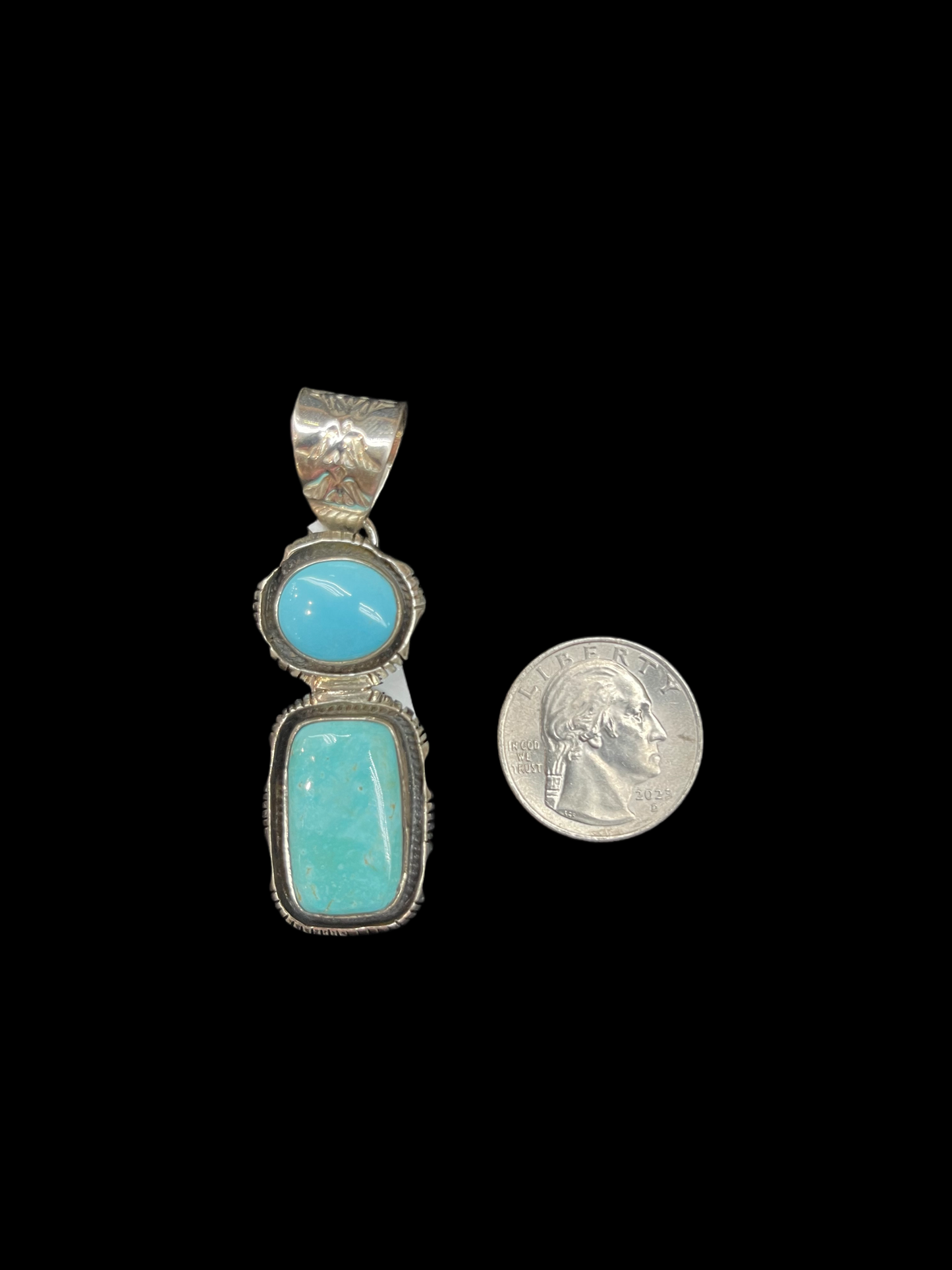 2 Stone Turquoise Pendant