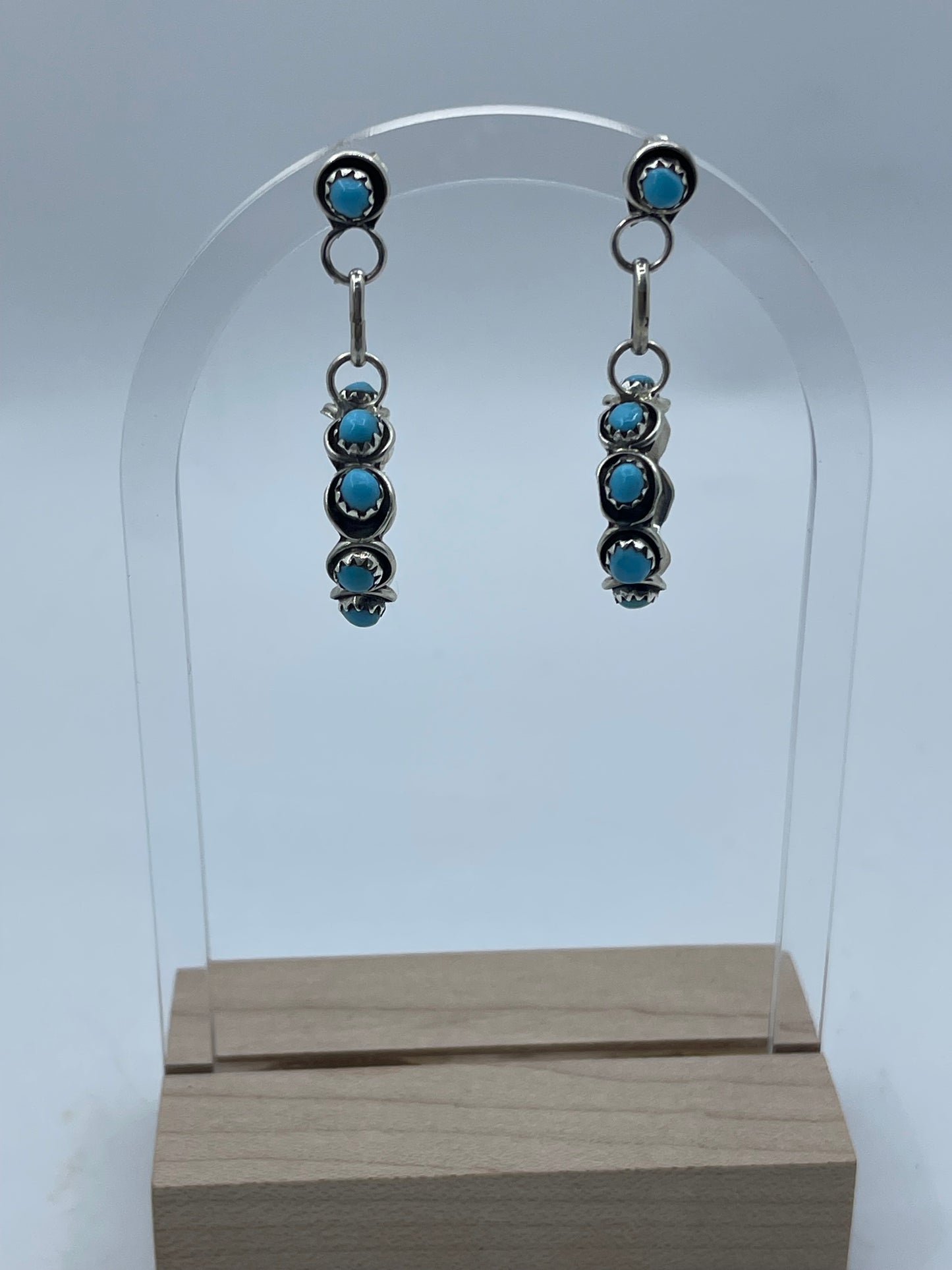 LOT 49 5/31 Turquoise Hoops by Florenda Lonasee, Zuni