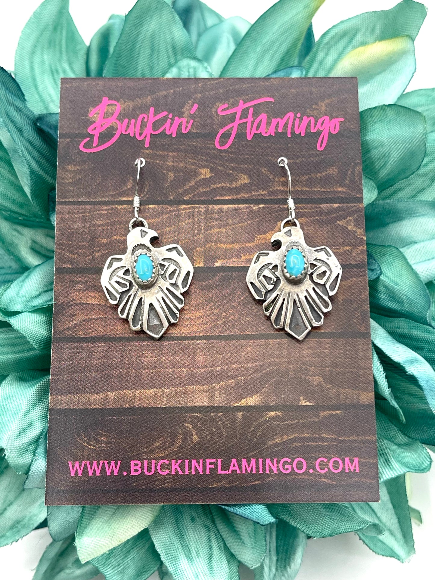 Thunderbird with Turquoise Earrings by Genevieve Francisco, Navajo