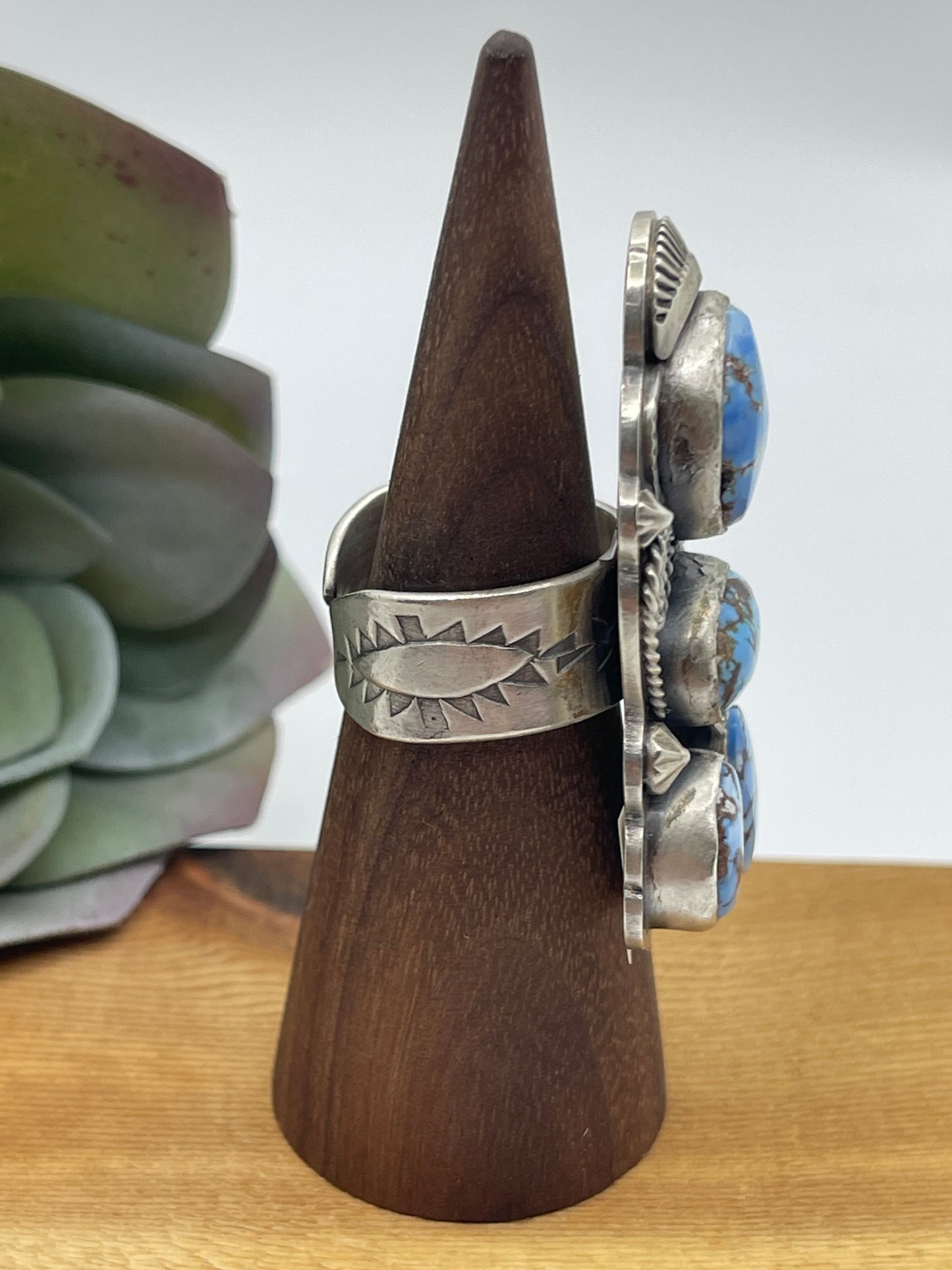 Golden Hills Adjustable 4 Stone Ring by Steven Nez, Navajo